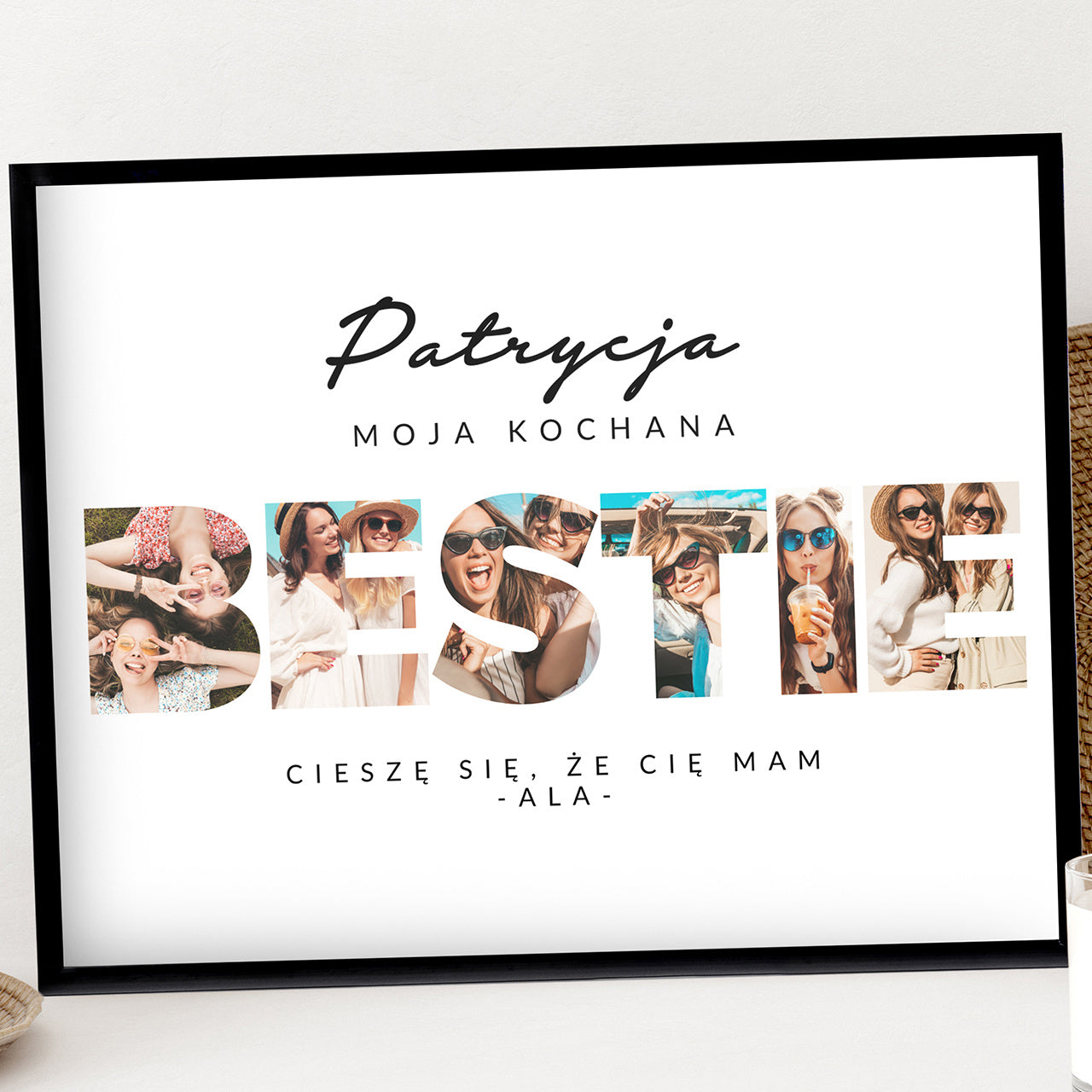 Plakat ze zdjęciami - Bestie - prezent dla najlepszej przyjaciółki personalizowany plakat prezent dla przyjaciółki