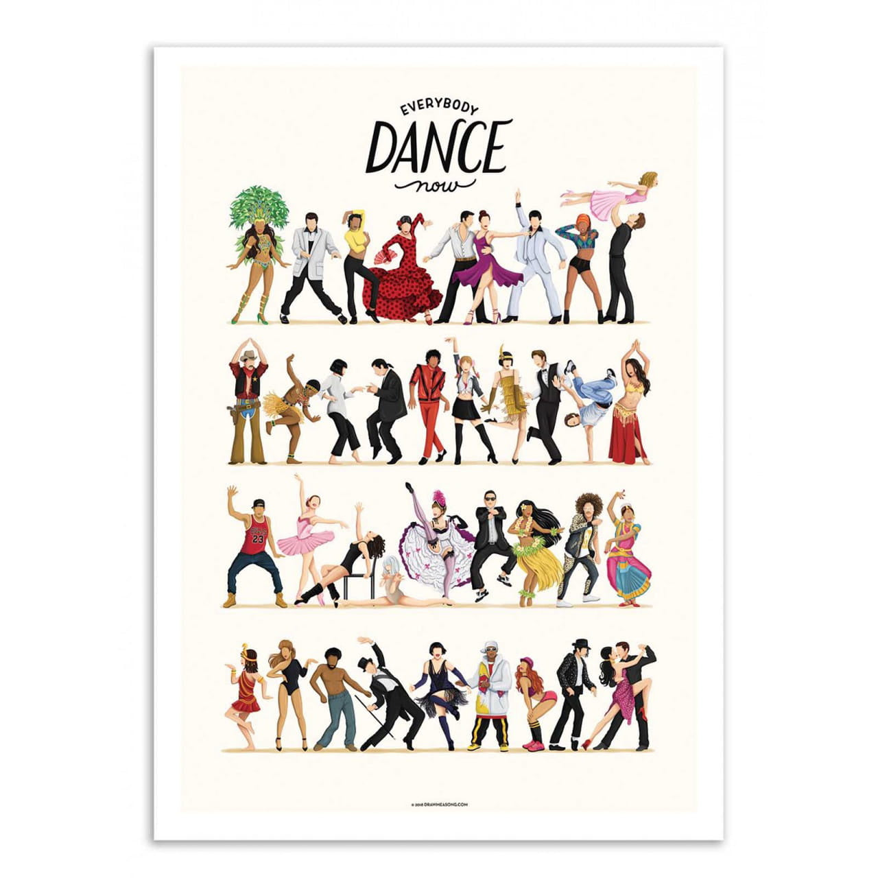 Plakat z motywem tańca - everybody dance personalizowany plakat prezent dla tancerki