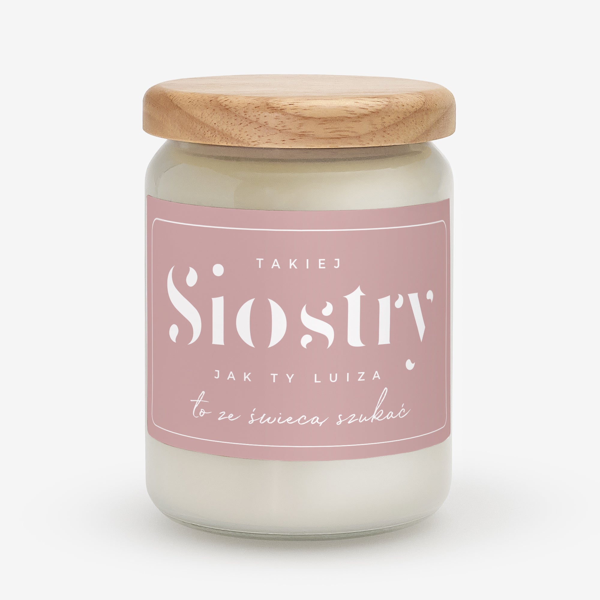 Personalizowana świeca sojowa dla siostry