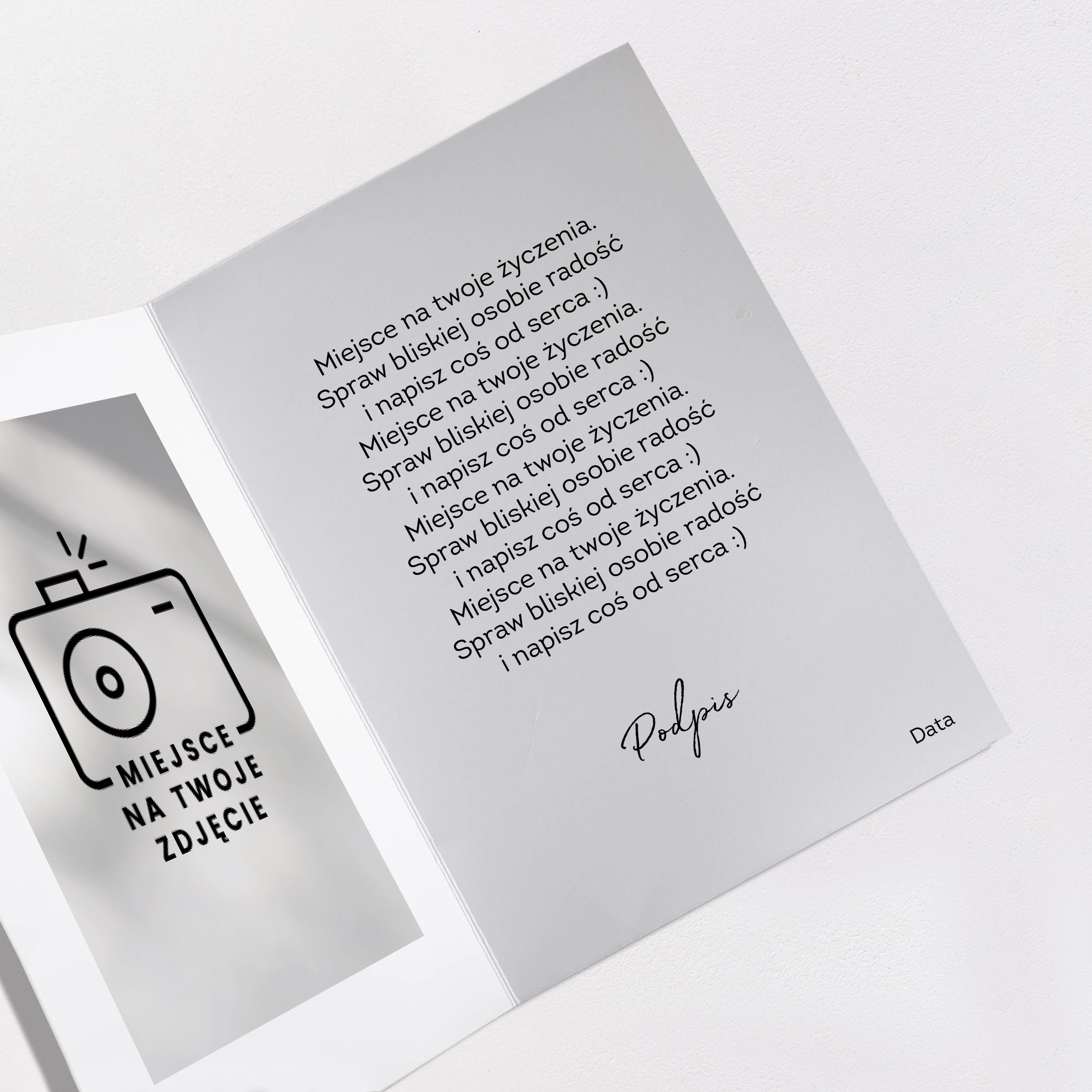 Personalizowana kartka ślubna ze zdjęciem A4