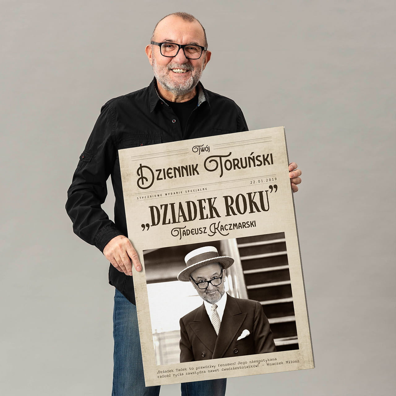 Kartka okolicznościowa XXL - prezent ze zdjęciem na Dzień Dziadka