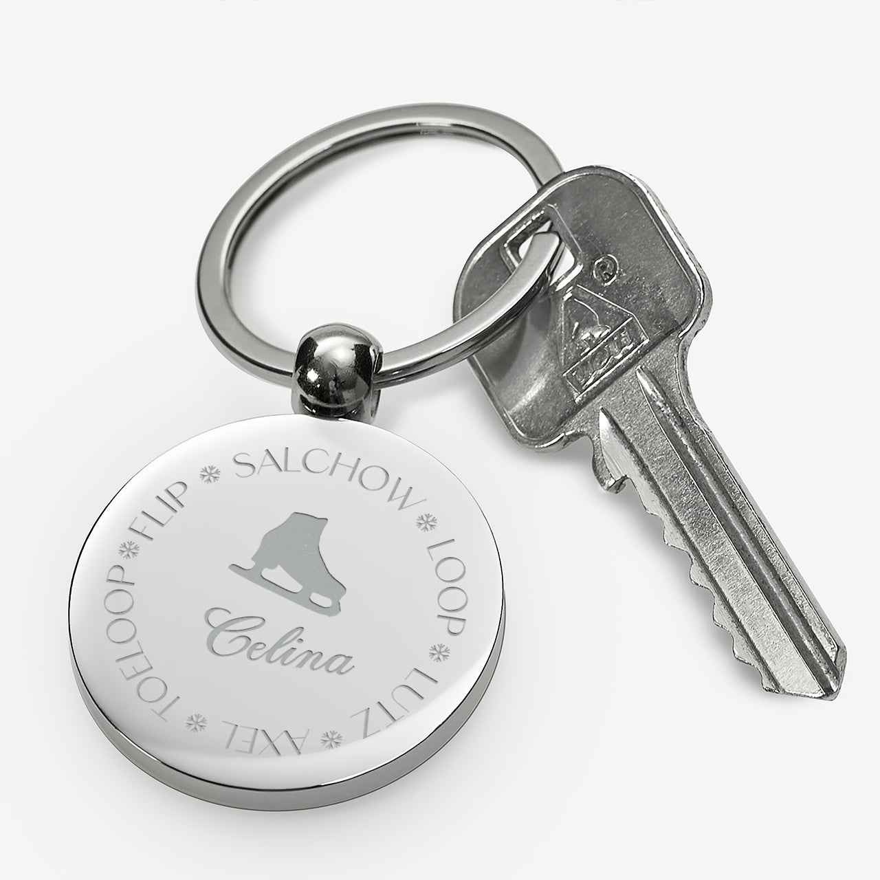 Brelok dla łyżwiarki personalizowany brelok z grawerem dla łyżwiarki