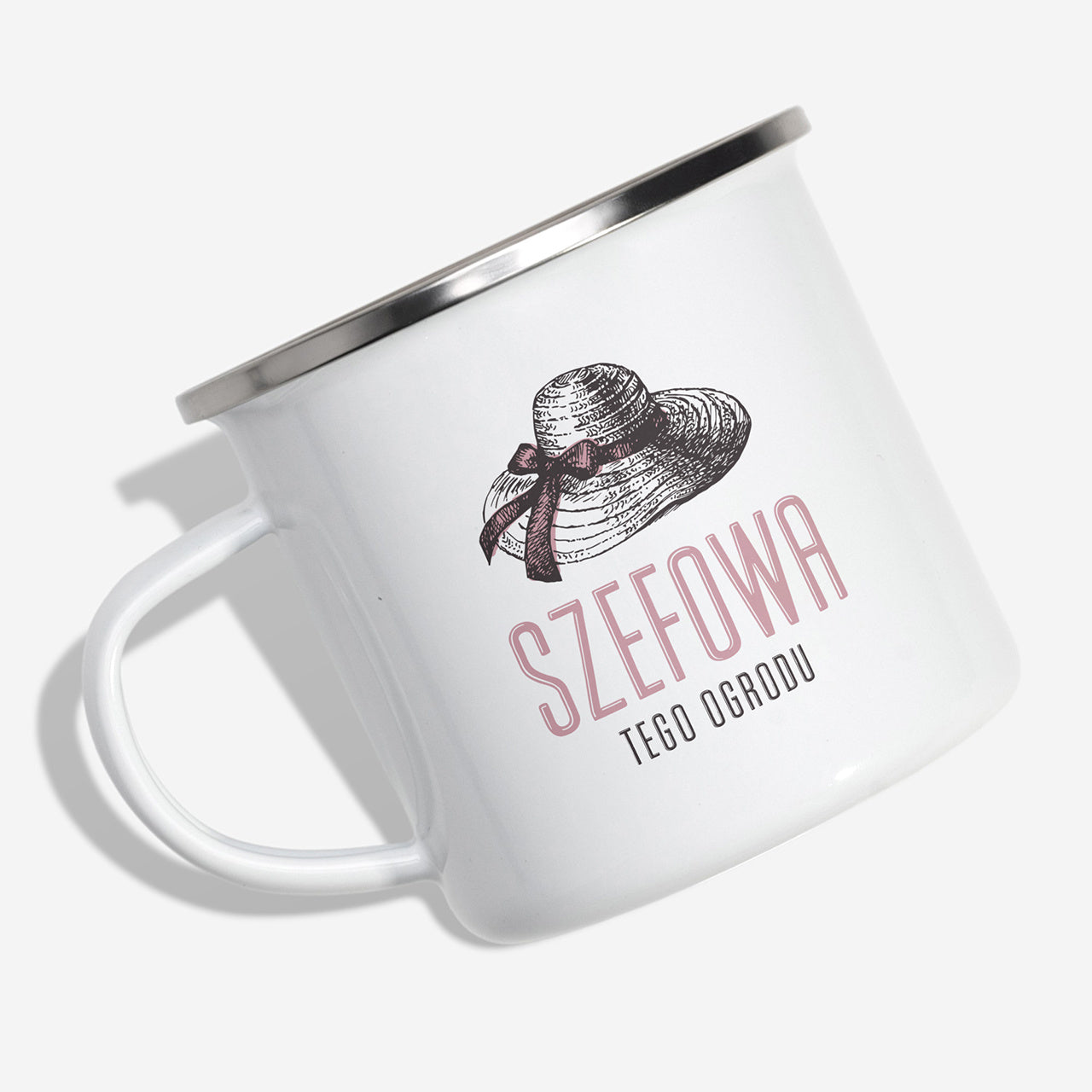 Kubek emaliowany dla ogrodniczki kubek z nadrukiem kubek personalizowany prezent dla kobiety