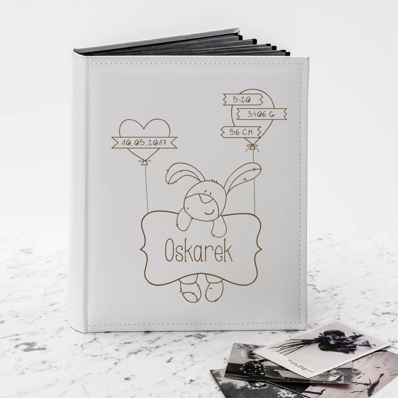 Personalizowany album z metryczką na Narodziny Dziecka prezent na Narodziny Dziecka