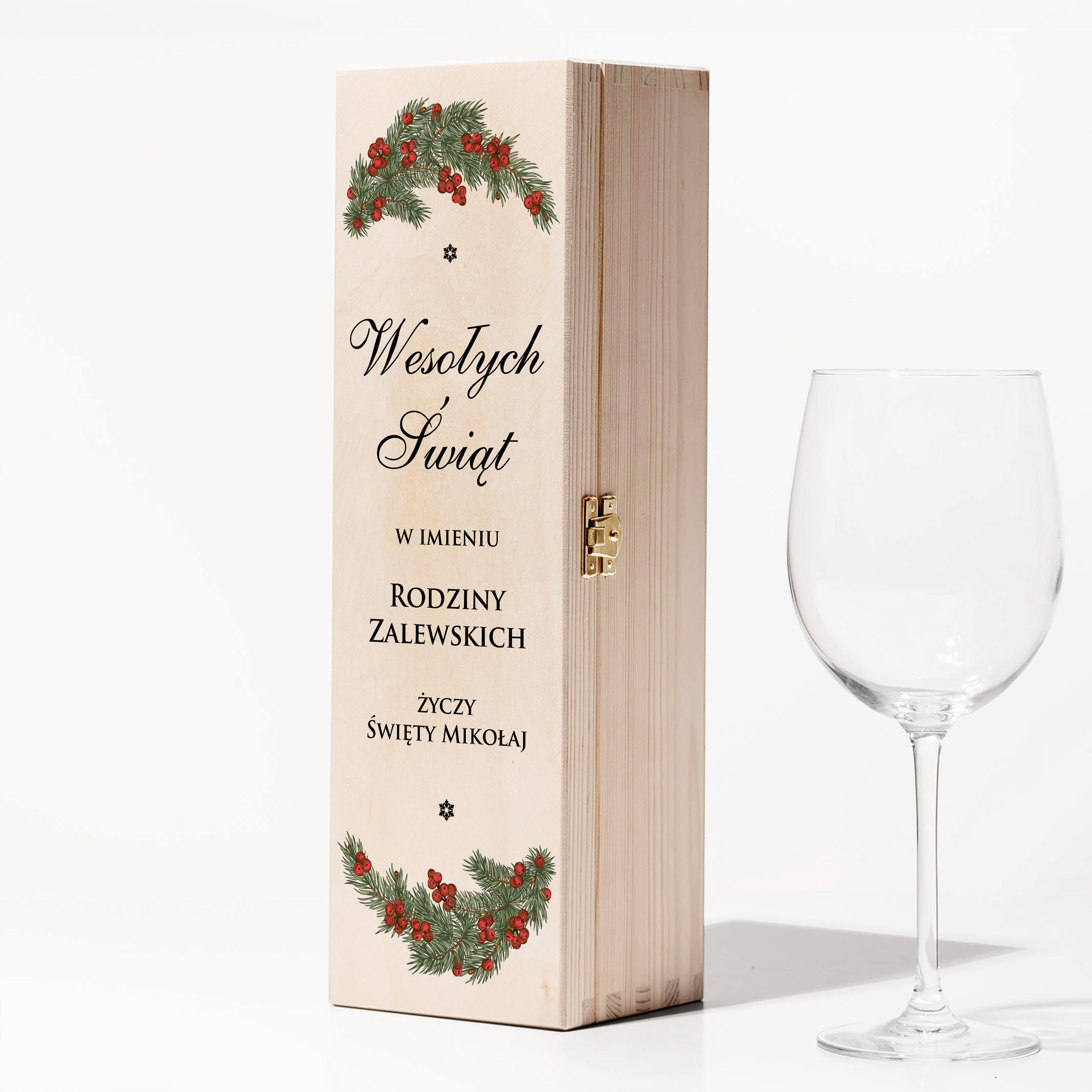 Skrzynka na wino personalizowana - prezent świąteczny dla przyjaciół