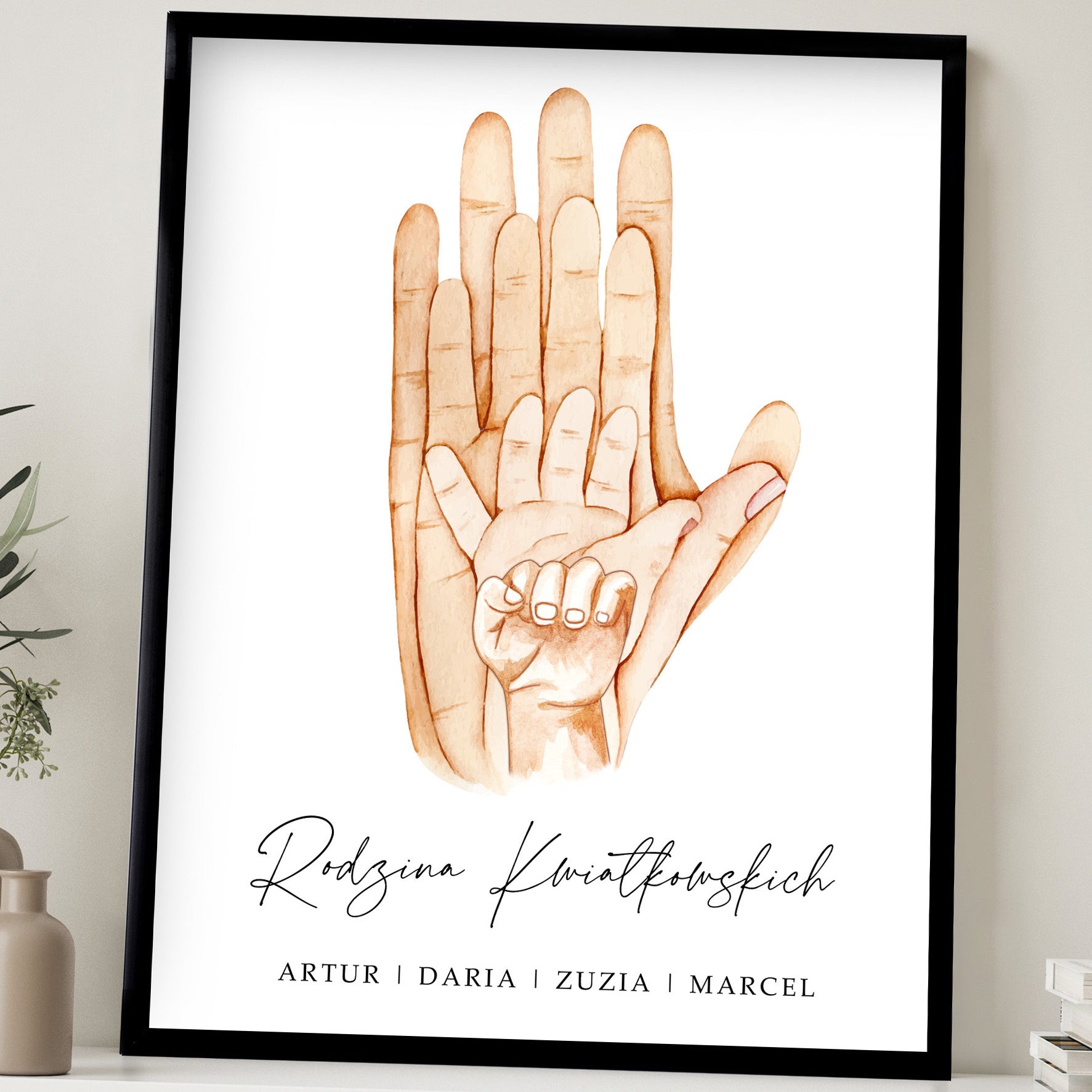 Prezent dla całej rodziny - plakat dłonie