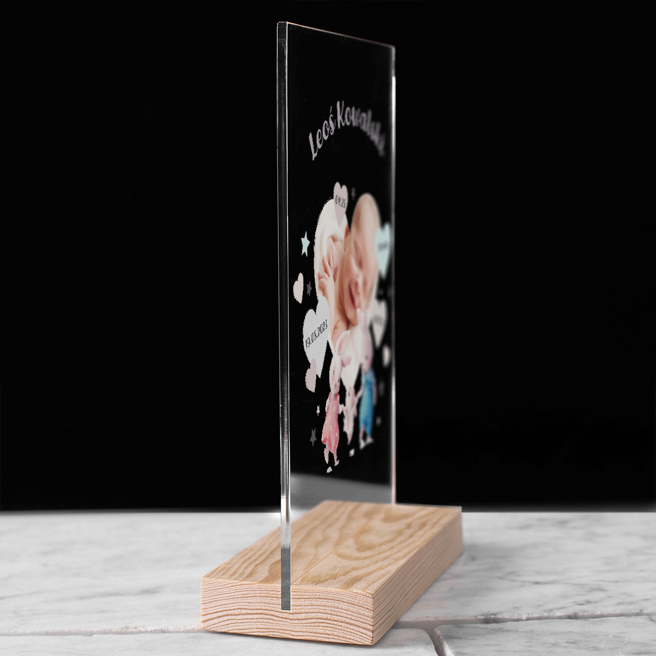 Metryczka ze zdjęciem - personalizowany prezent z okazji narodzin dziecka prezent dla noworodka 