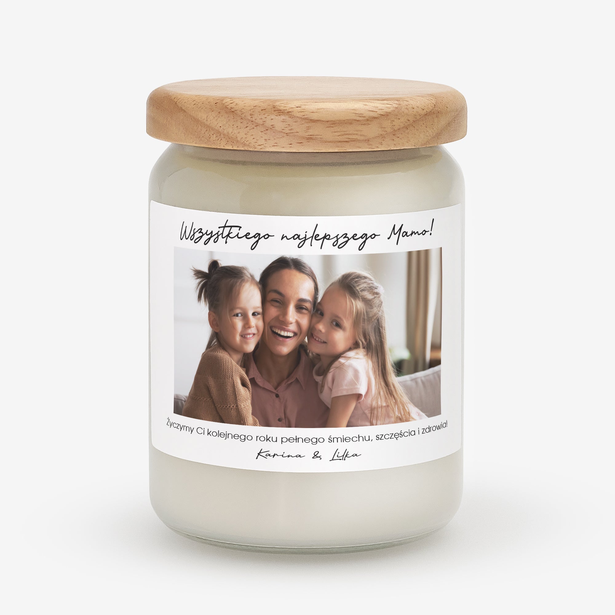 Świeczka dla mamy - personalizowana etykieta ze zdjęciem