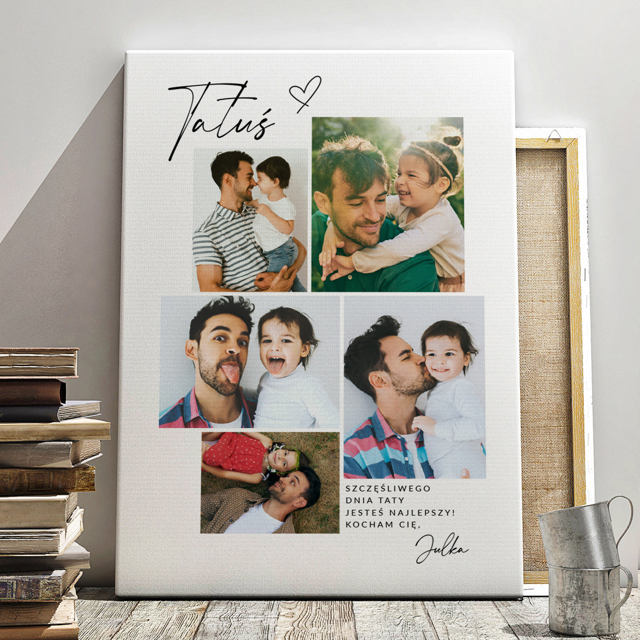 Personalizowany obraz na dzień taty 70 x50 cm - prezent dla taty 
