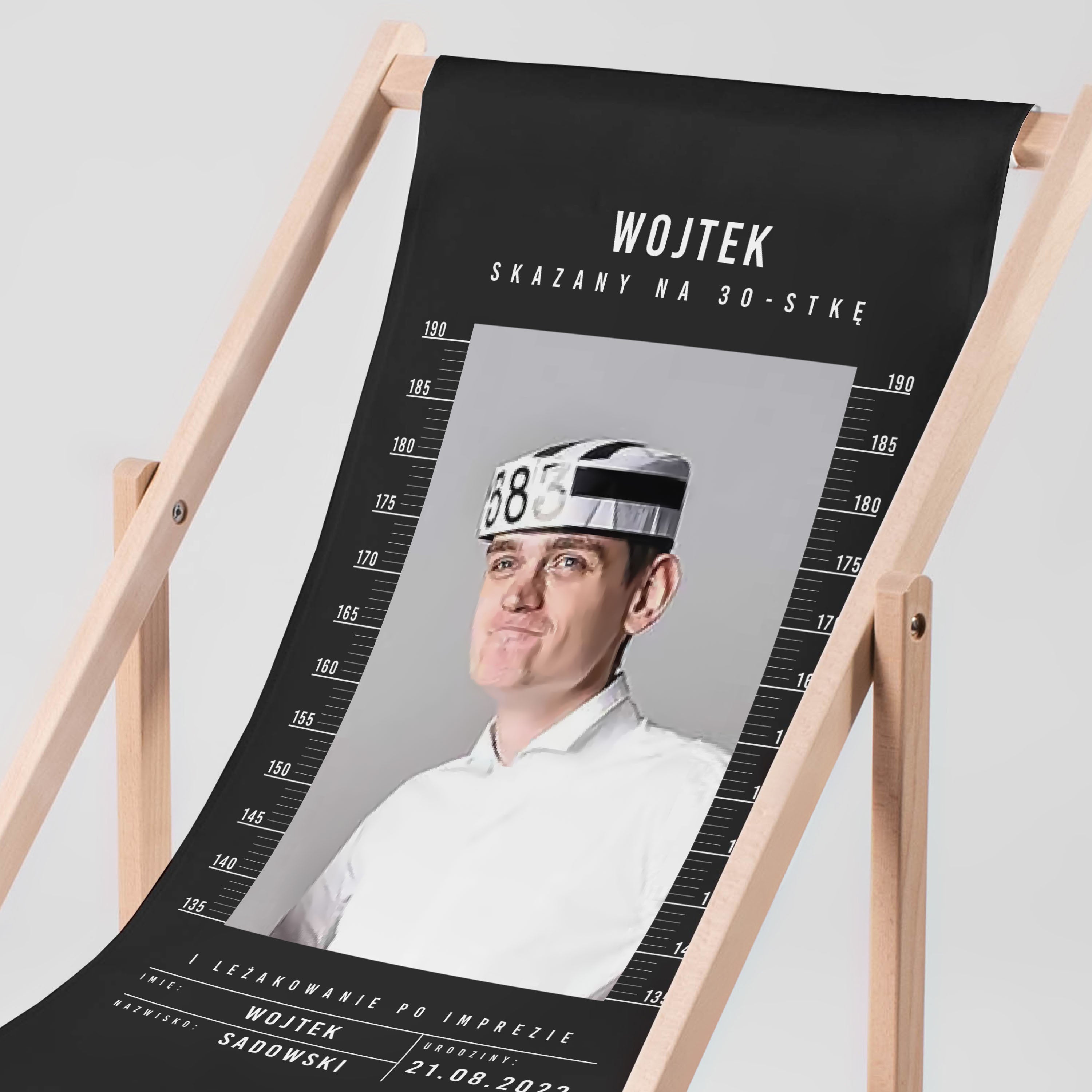 Personalizowany leżak ze zdjęciem - prezent na 30 urodziny