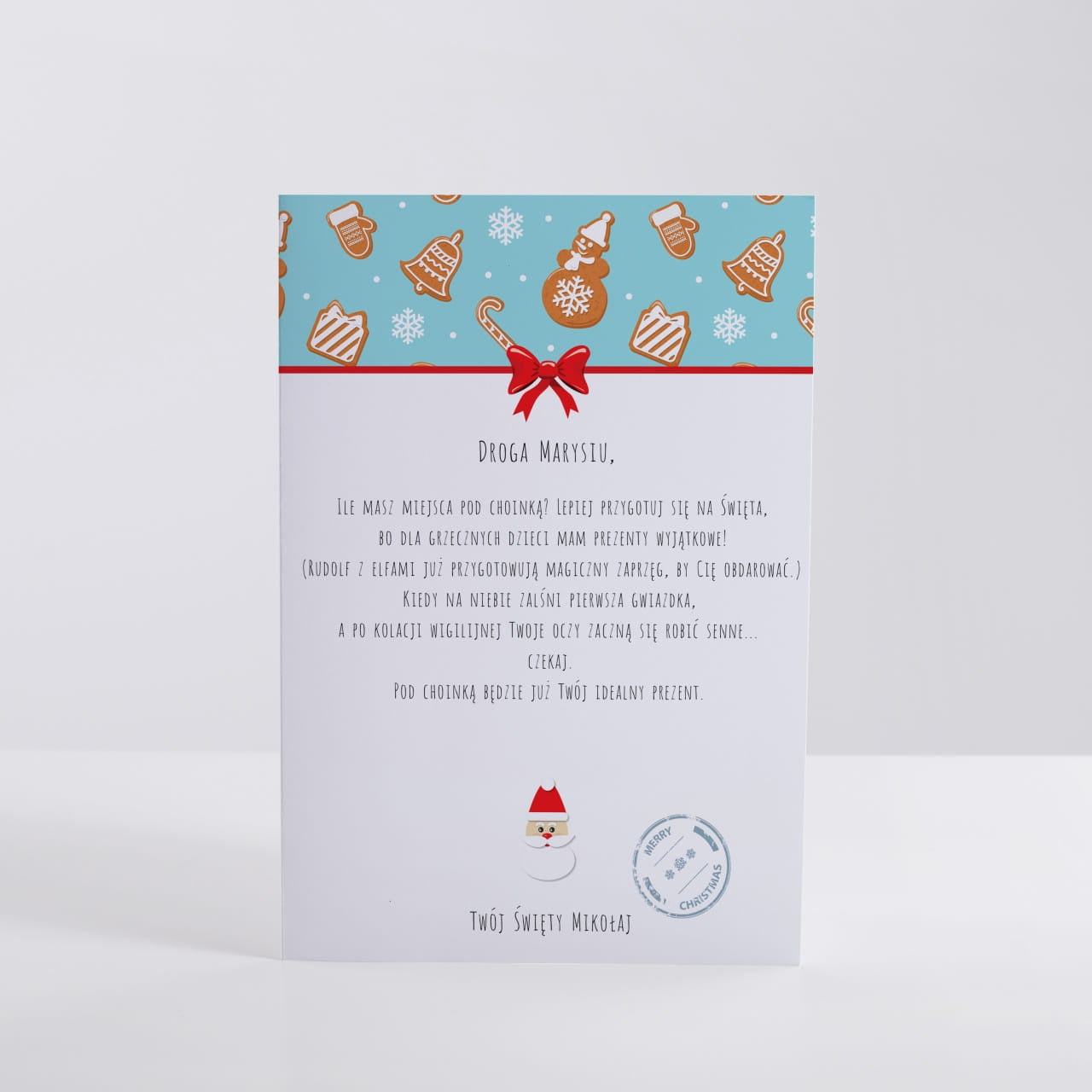 Świąteczna kartka personalizowana - List od Mikołaja