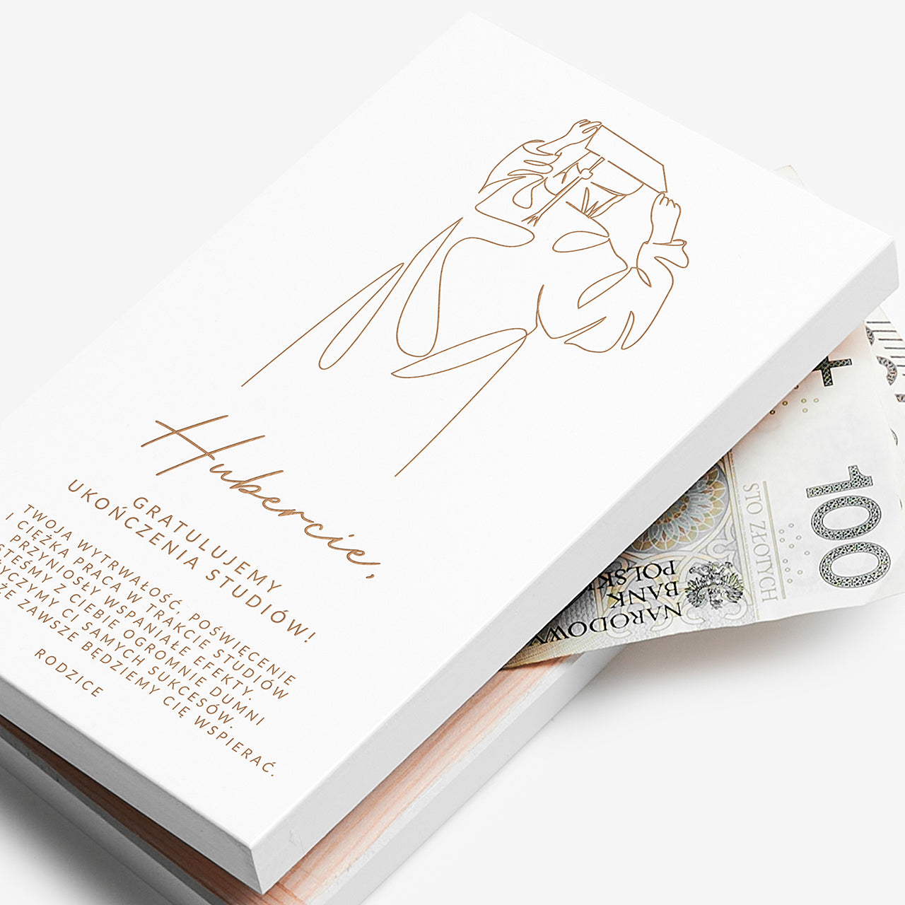 Personalizowana szkatułka na pieniądze - prezent dla ucznia na zakończenie szkoły