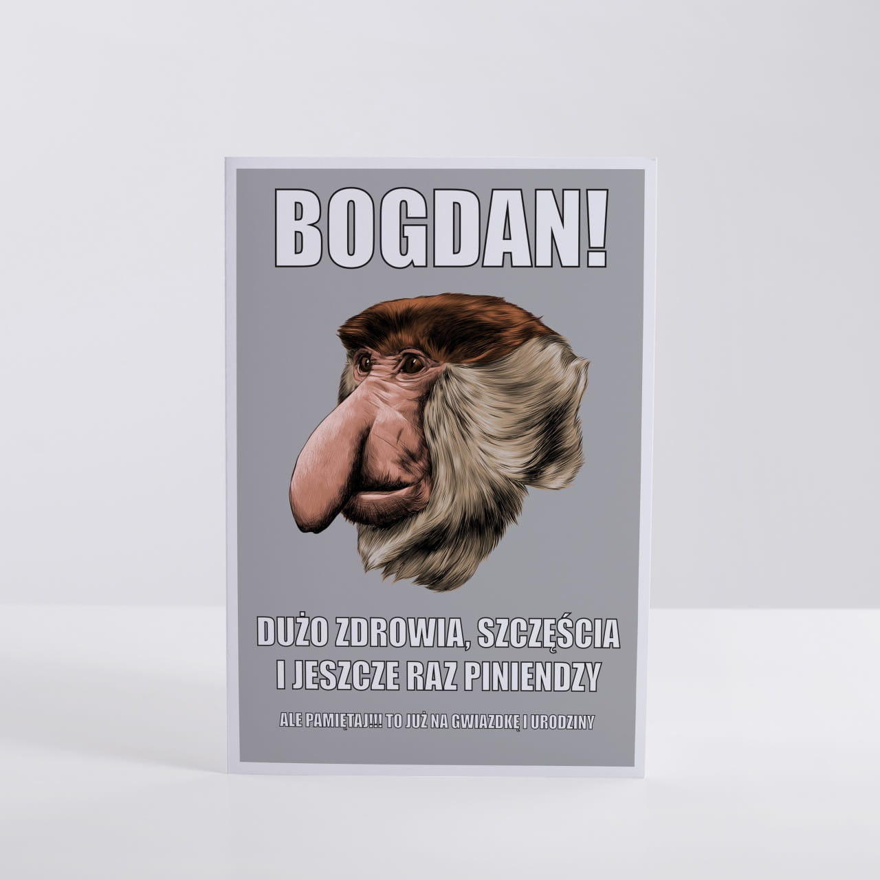 Śmieszna kartka urodzinowa - Nosacz upominek urodzinowy kartka na urodziny kartka personalizowana