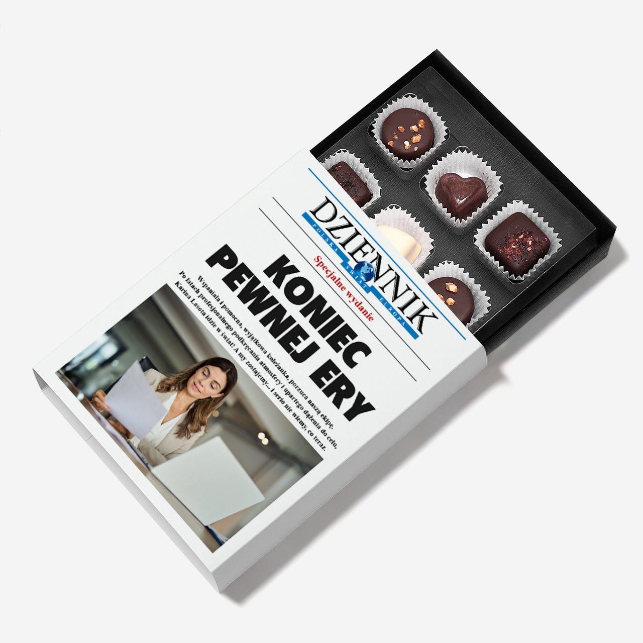 Personalizowane czekoladki - śmieszny prezent na odejście z pracy  praliny personalizowane słodki upominek