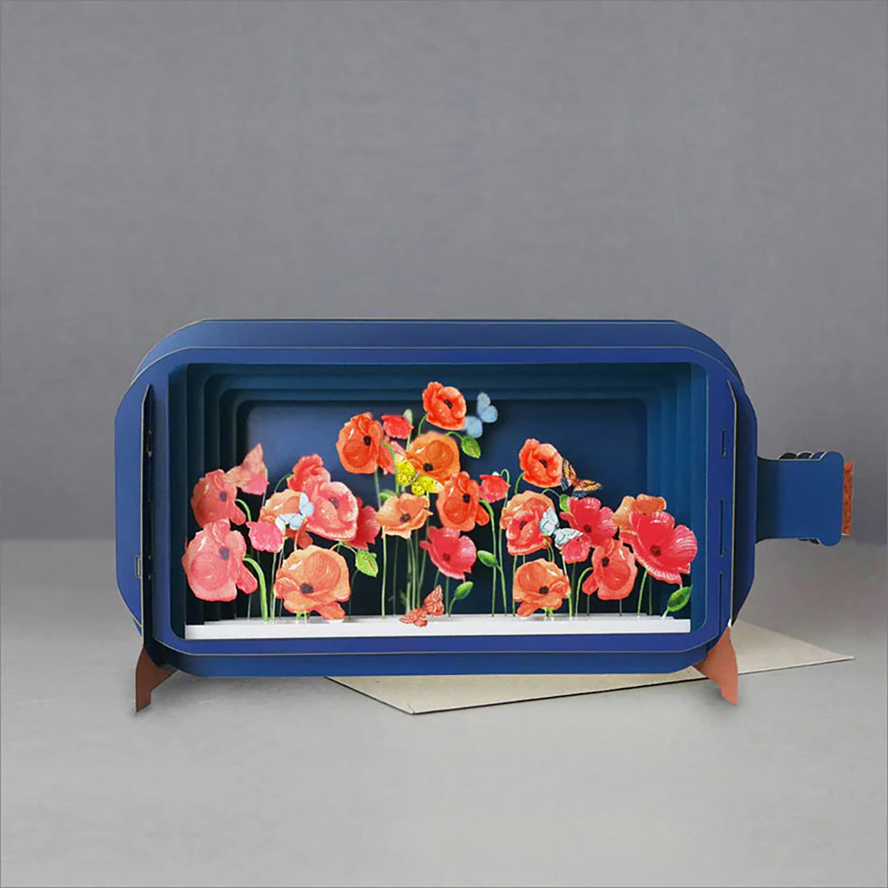 Oryginalna kartka z kwiatami 3d - maki