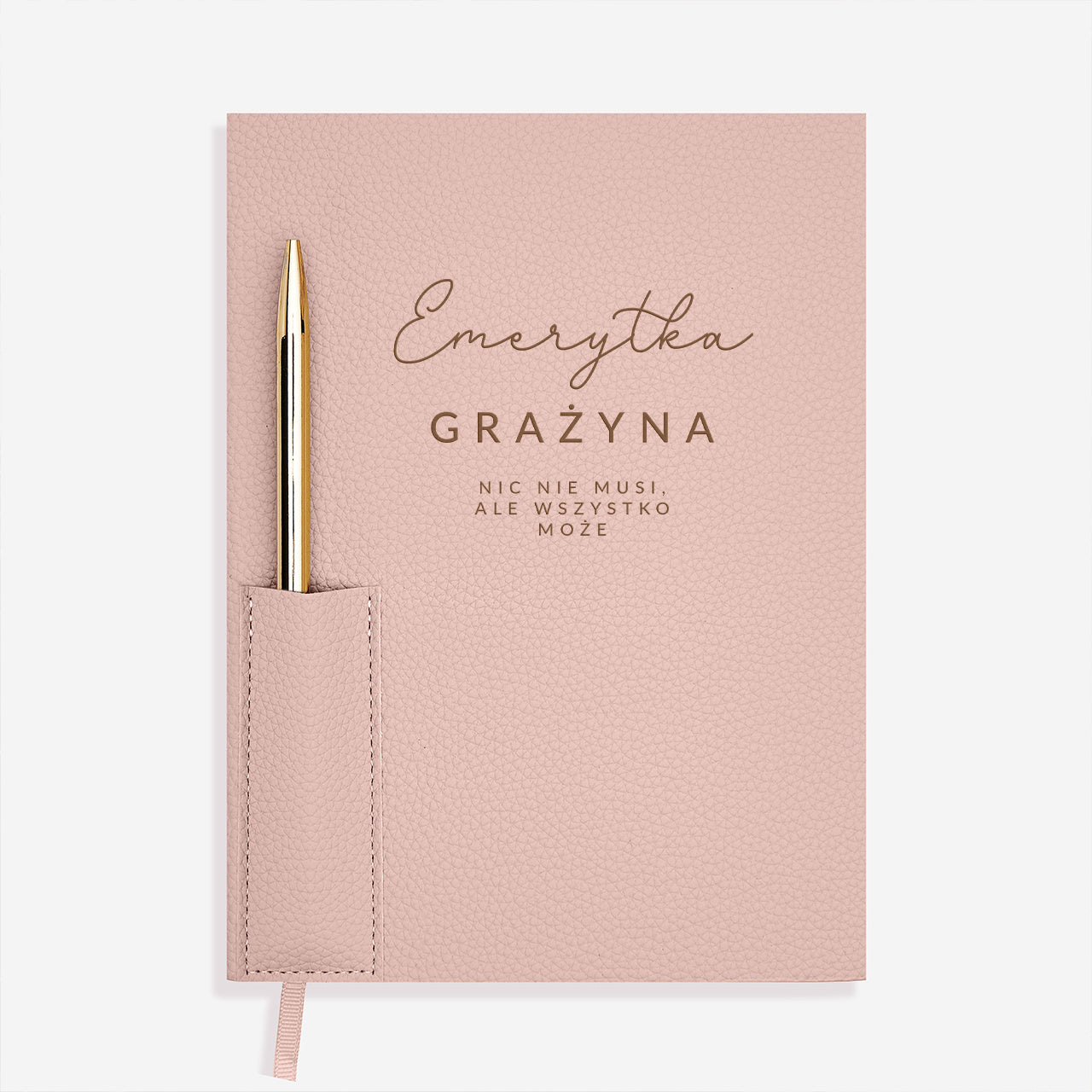 Notatnik z długopisem  - prezent dla emerytki elegancki notes personalizowany