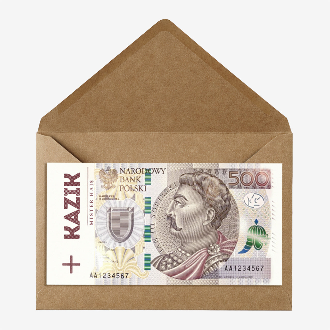 Śmieszna kartka personalizowana na urodziny - banknot kartka na pieniądze prezent urodzinowy