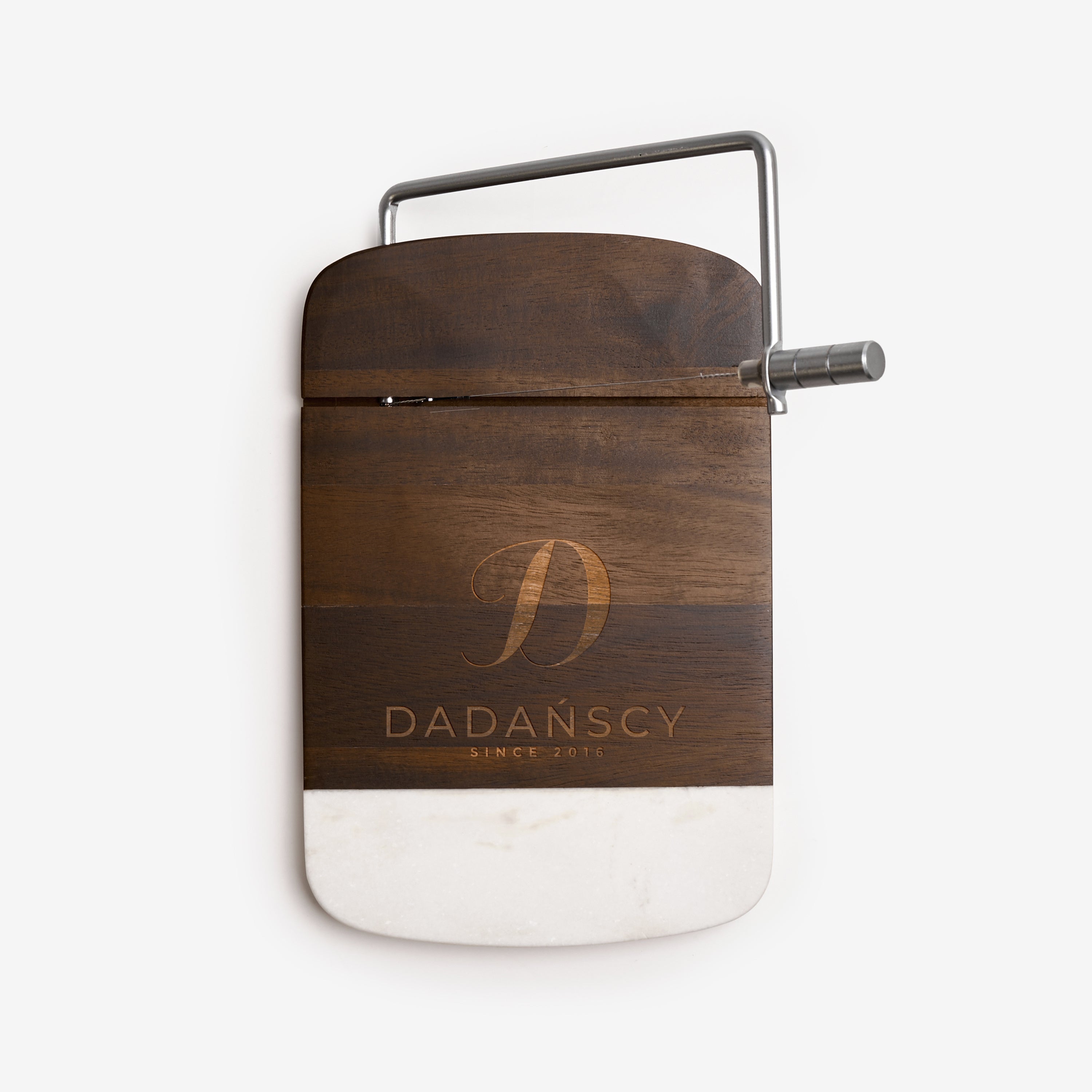 Grawerowana deska do serów z gilotyną - prezent na parapetówkę  deska do krojenia sera prezent na nowe mieszkanie