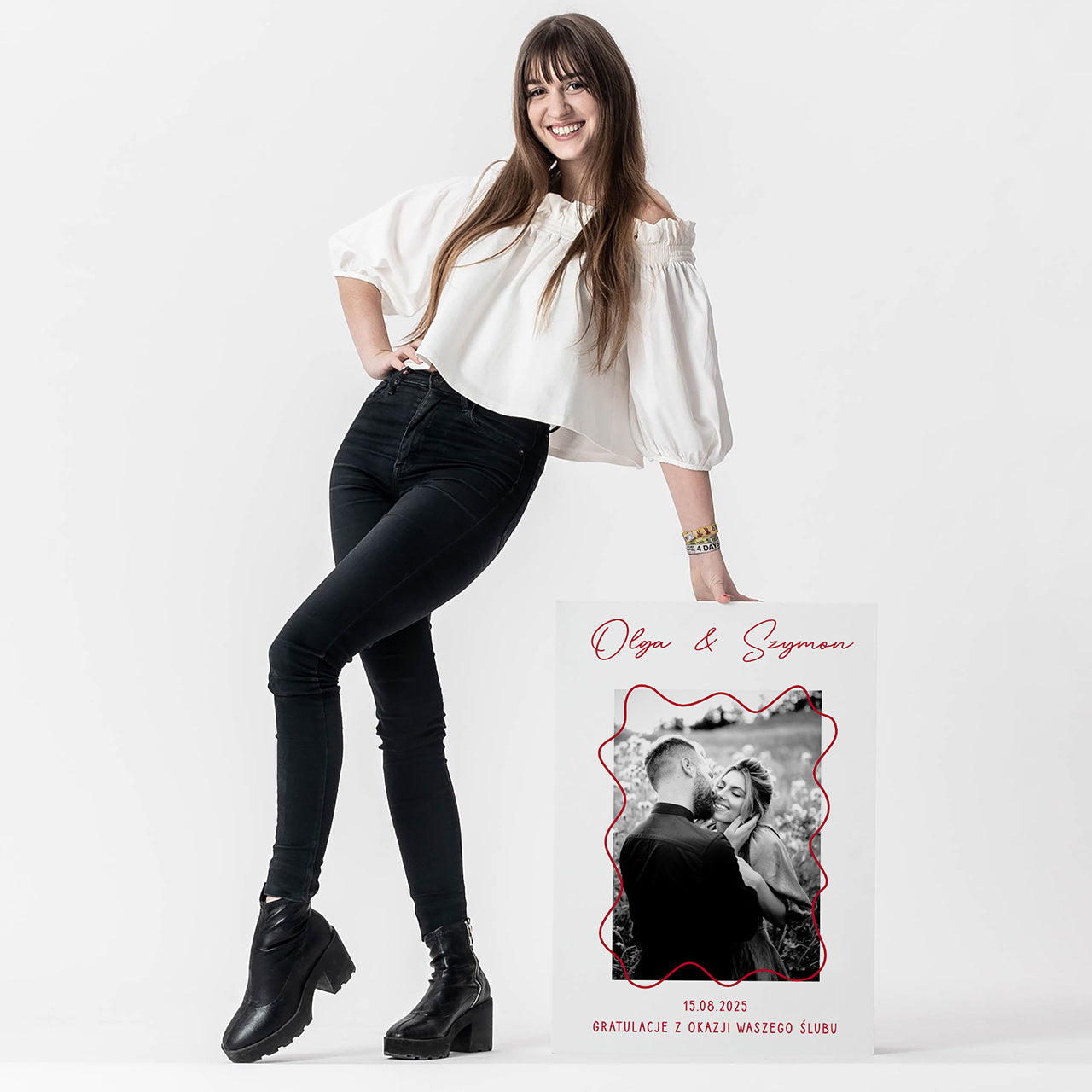 Kartka ślubna ze zdjęciem - Gratulacje