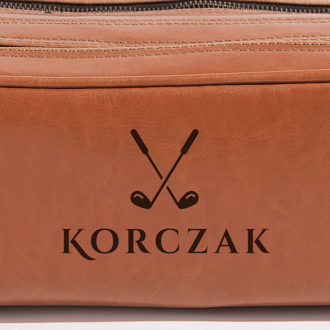 Personalizowana kosmetyczka skórzana - prezent dla fana golfa