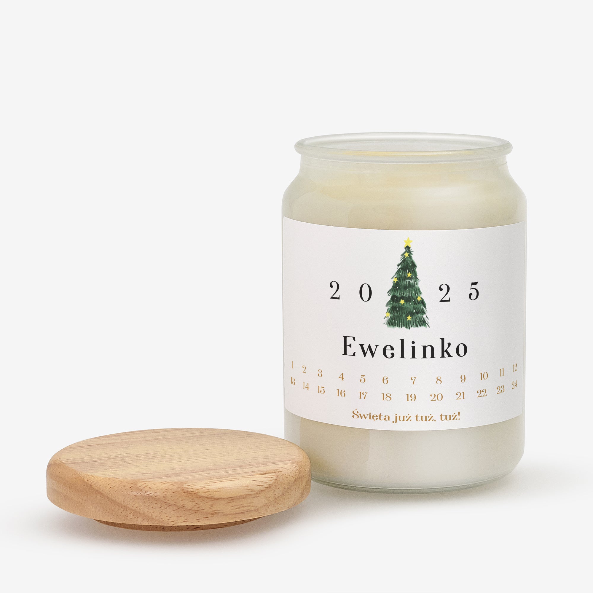 Personalizowana świeczka świąteczna - kalendarz adwentowy