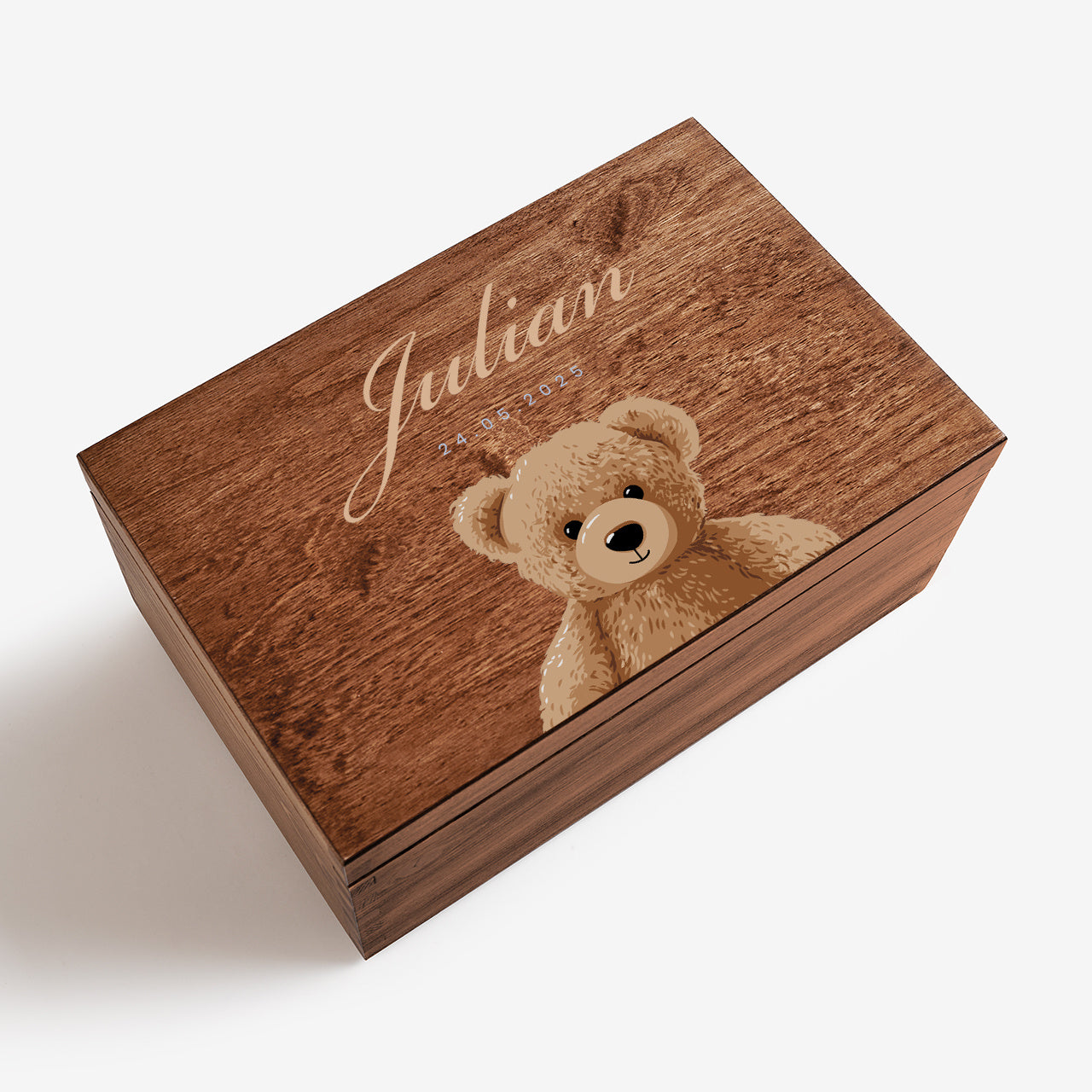 Memory Box - prezent dla dziecka pudełko na drobiazgi grawerowane pudełko dla dziecka skrzyneczka drewniana