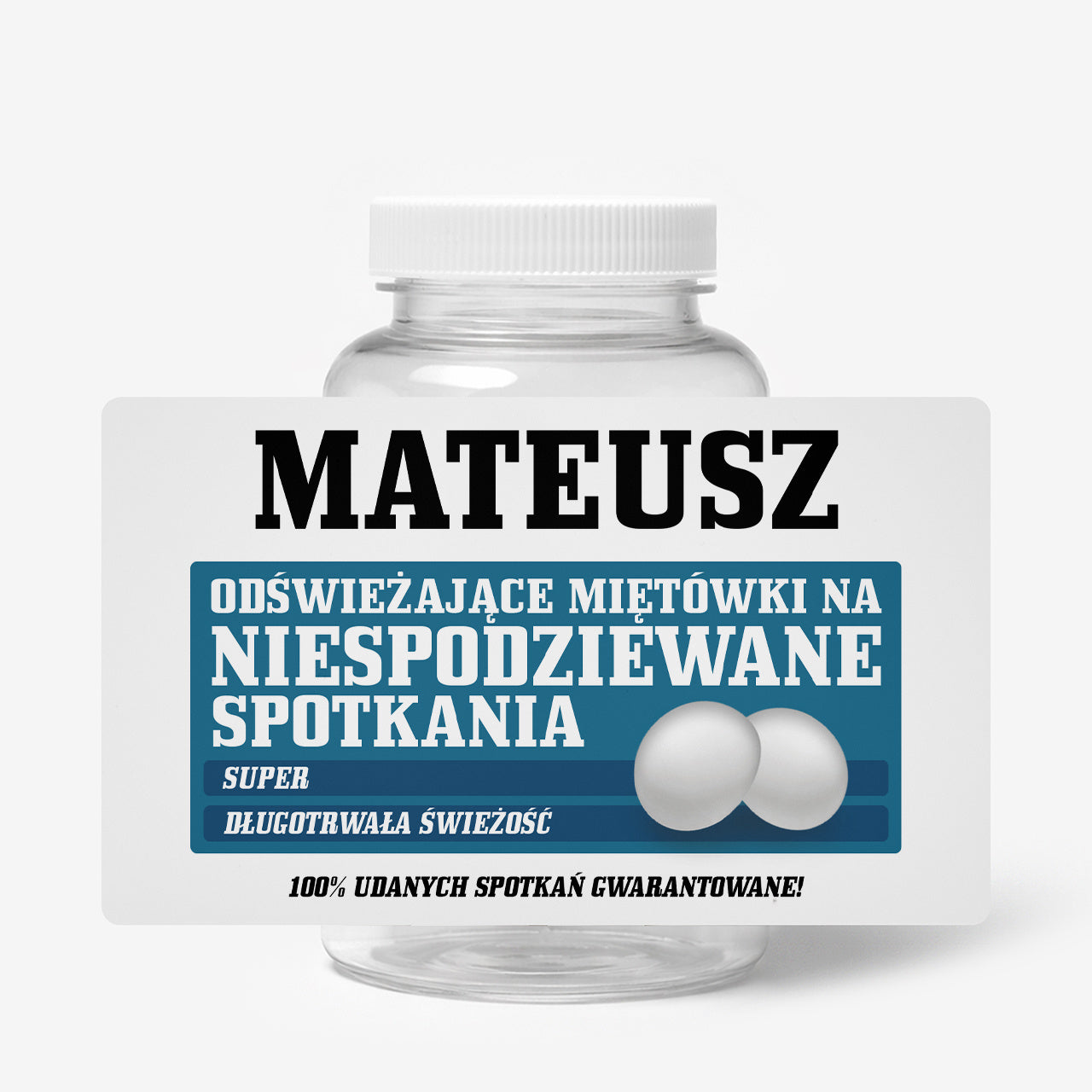 Opakowanie na miętówki/ cukierki z etykietą personalizowaną - śmieszny prezent dla singla