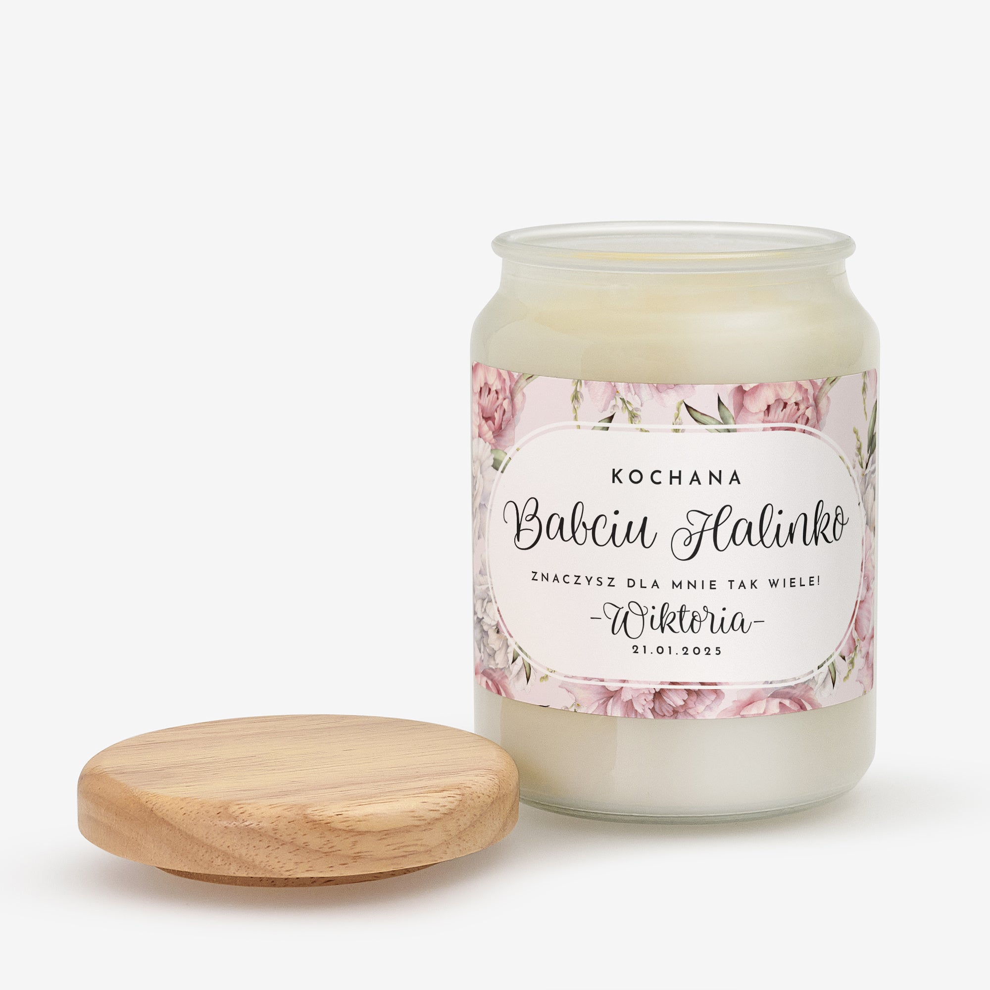 Świeca zapachowa dla babci - prezent z okazji Dnia Babci prezent dla babci personalizowana świeca