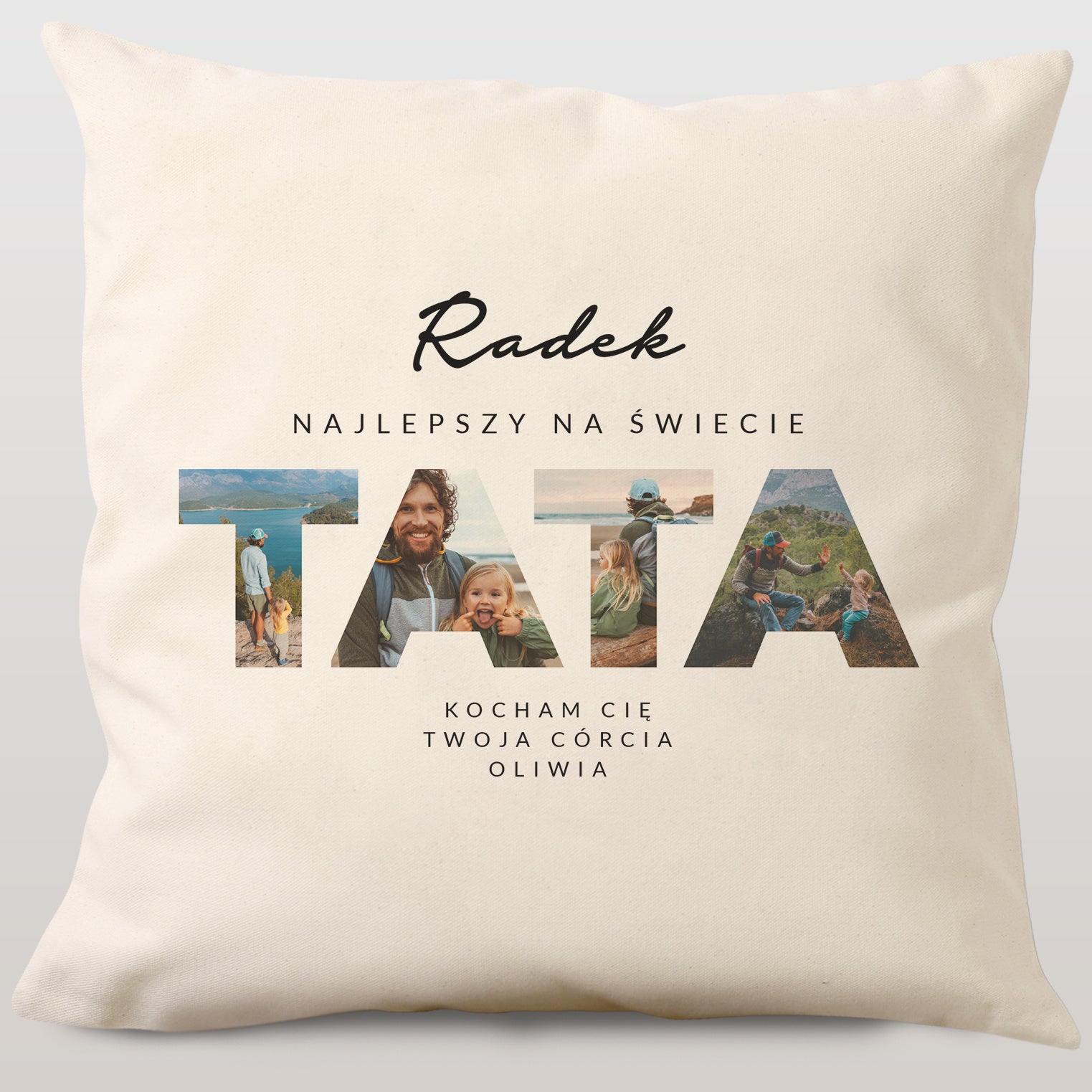 Poduszka dla taty - sentymentalny prezent na Dzień Taty poduszka na Dzień Taty prezent dla Taty na Dzień Taty