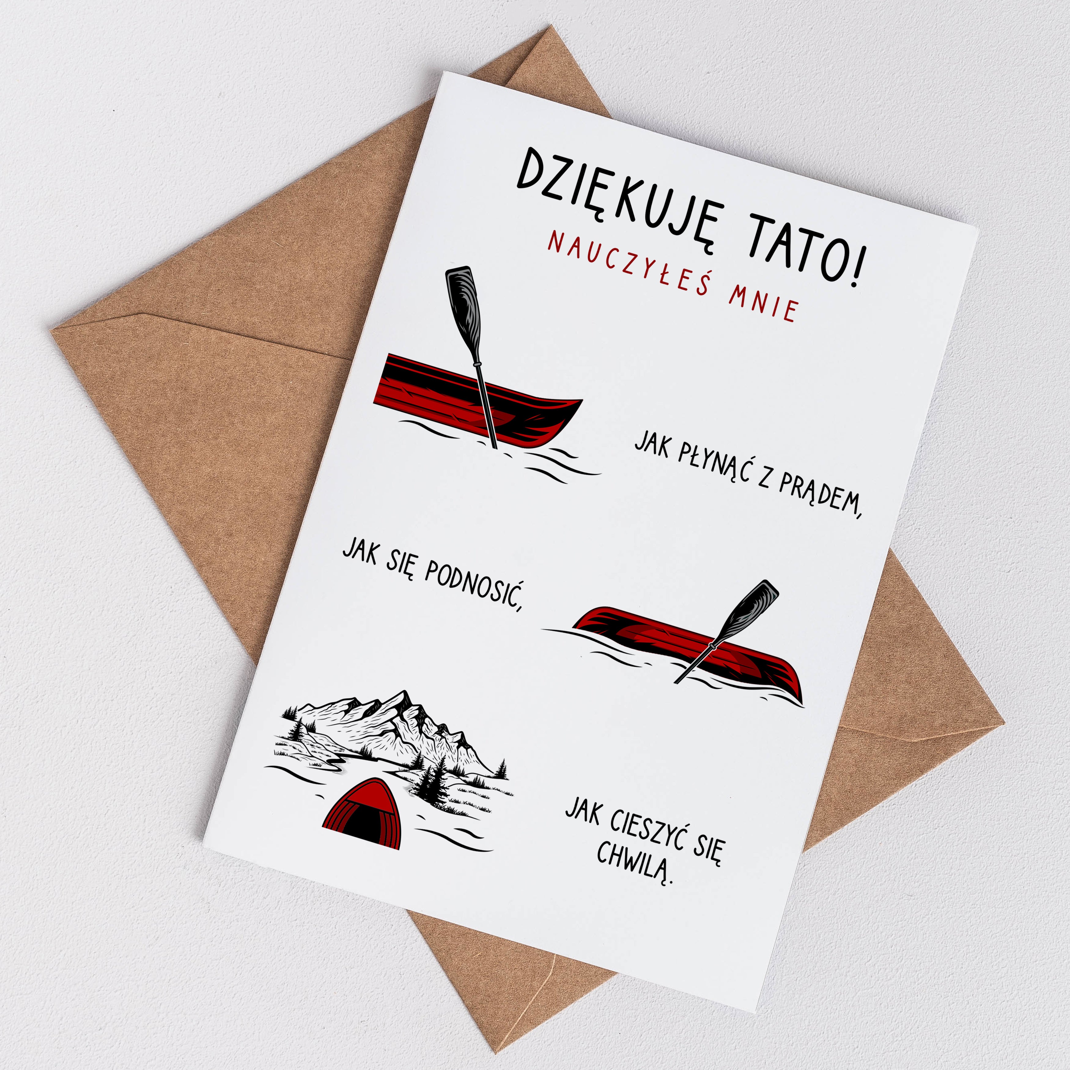 Personalizowana kartka dla taty kajakarza