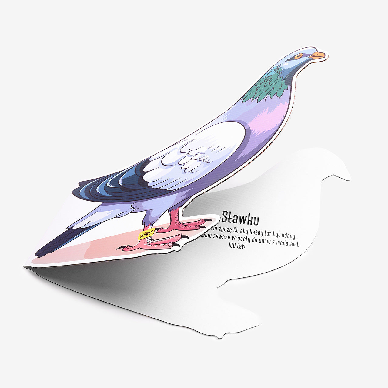 Kartka w kształcie gołębia - prezent dla gołębiarza kartka urodzinowa dla gołębiarza personalizowana kartka