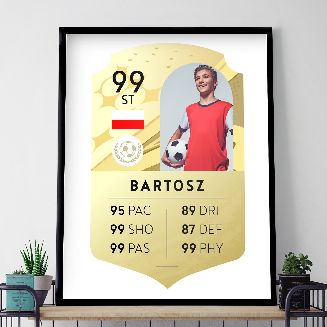 Plakat dla piłkarza - karta zawodnika