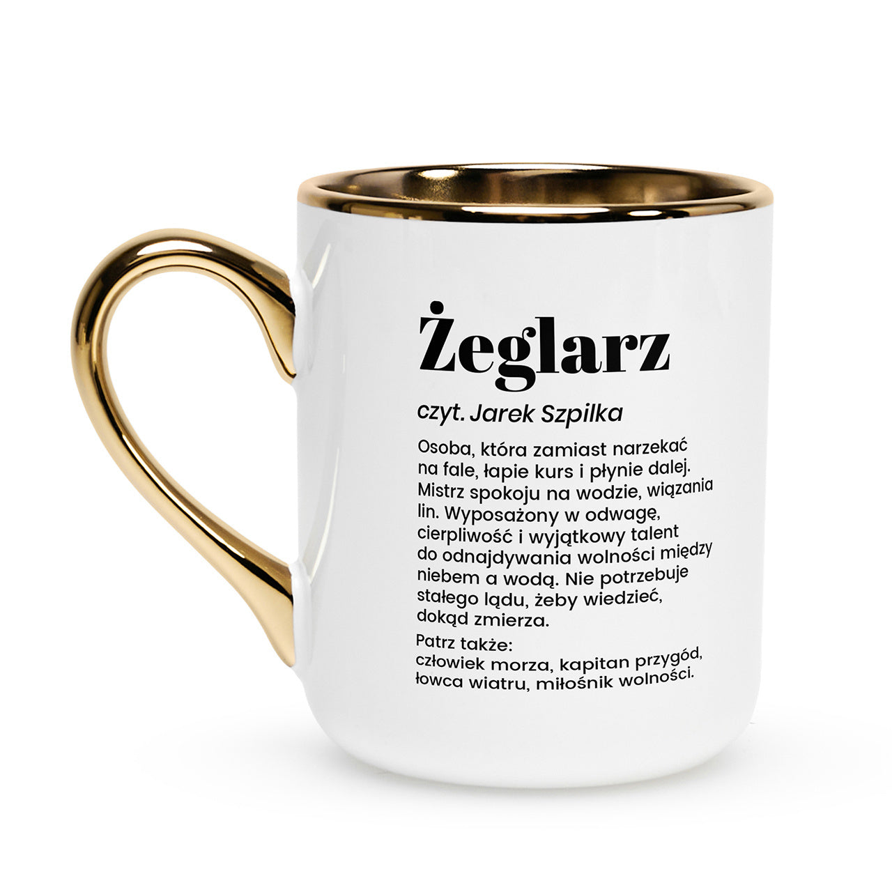 Kubeł ze złotym uchem i rantem - śmieszny prezent dla żeglarza