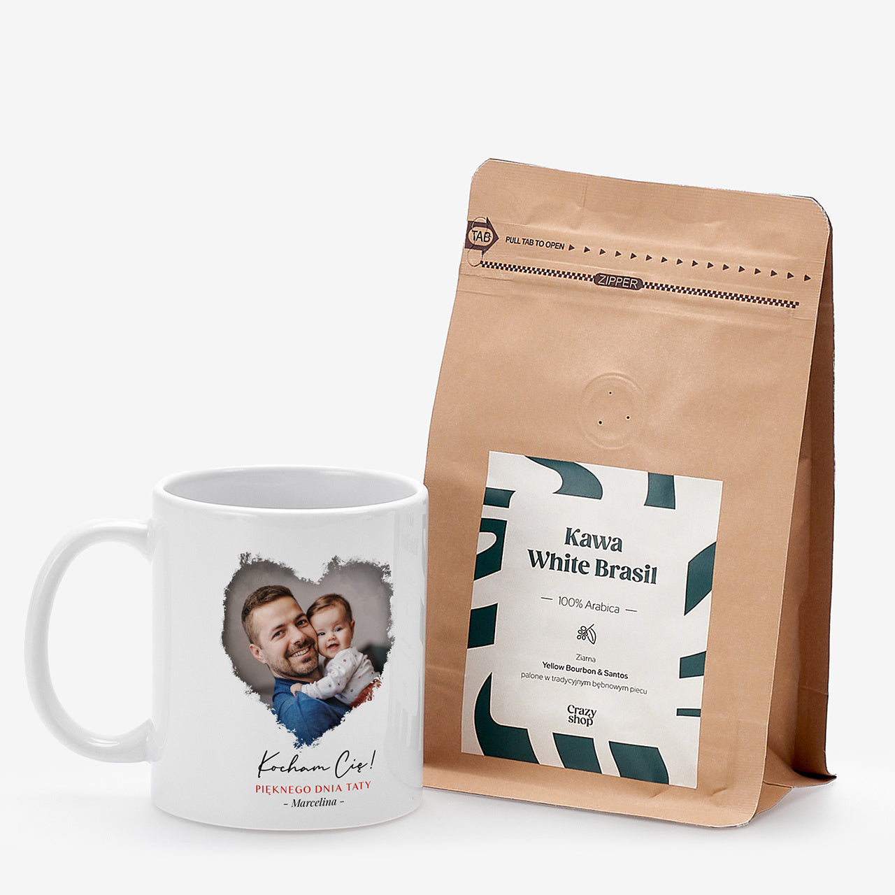 Zestaw prezentowy na Dzień Taty - kawa i kubek ze zdjęciem prezent dla taty prezent na Dzień Ojca