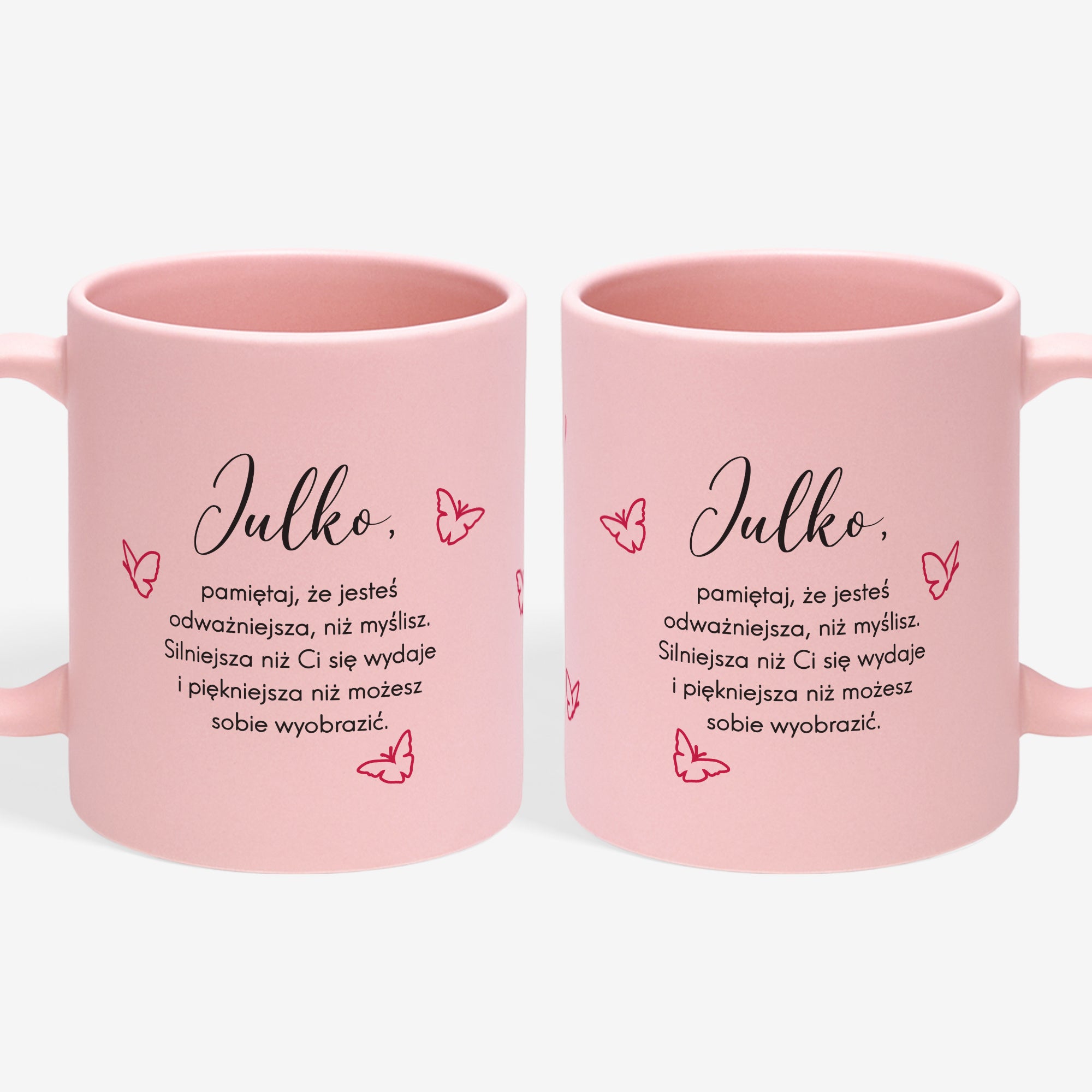 Personalizowany kubek różowy - prezent dla dziewczyny różowy kubek kubek na walentynki dla dziewczyny