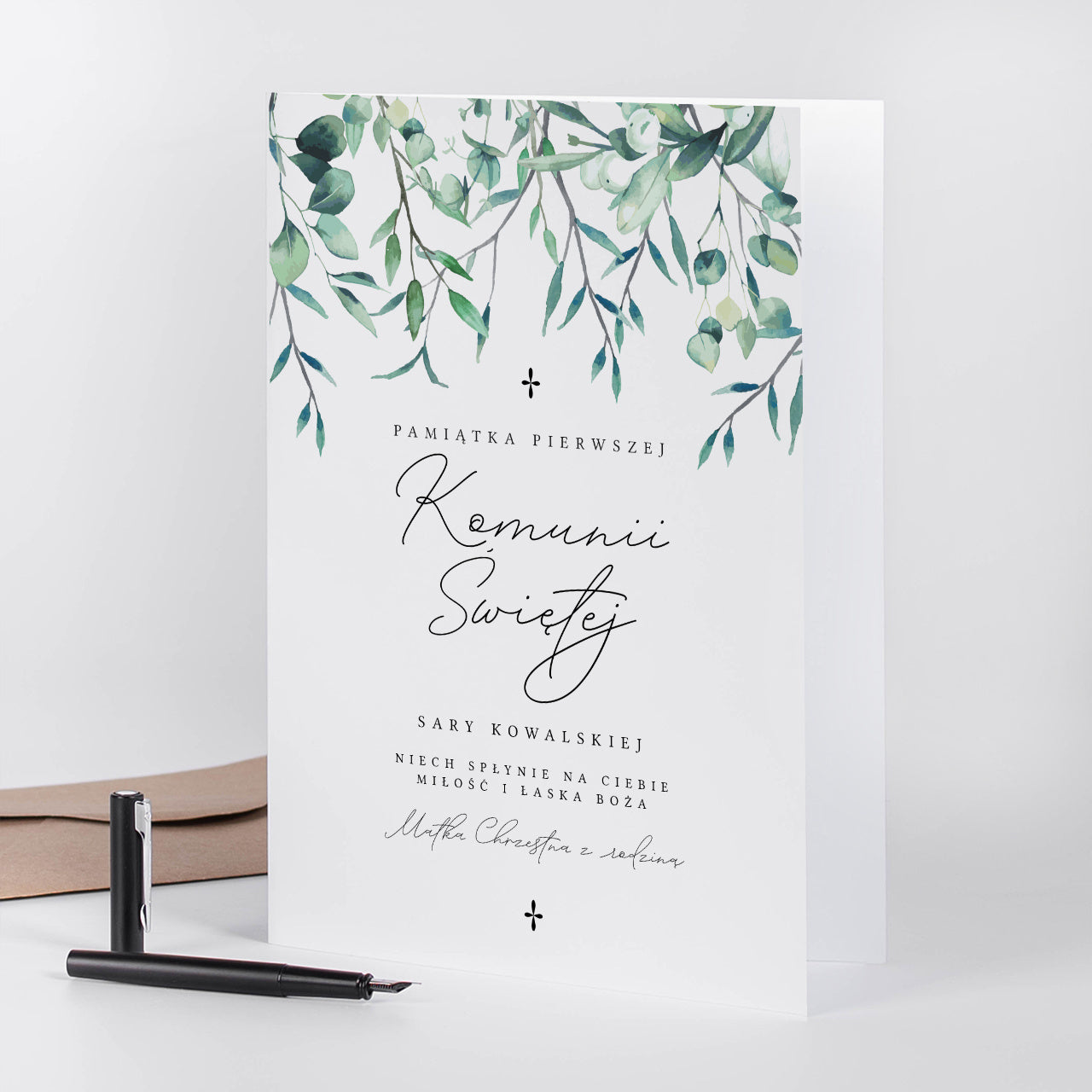 Kartka na Komunię od Matki Chrzestnej A4 kartka komunijna upominek na Pierwszą Komunię