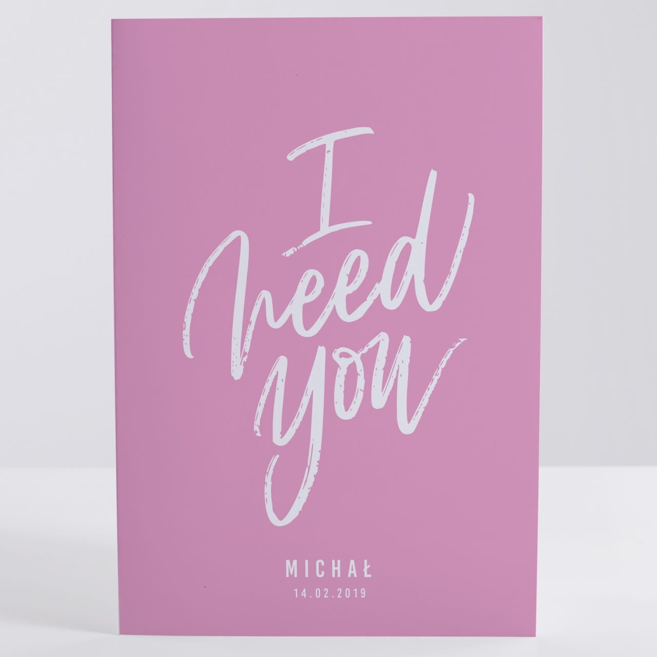 Kartka walentynkowa - I Need You prezent na walentynki dla niego romantyczna kartka dla chłopaka