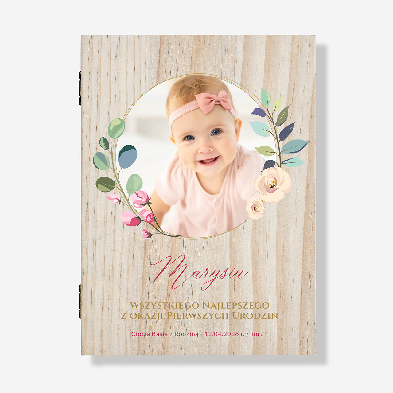 Sztućce w drewnianym pudełku - prezent na roczek dziewczynki sztućce na prezent sztućce dla dziecka