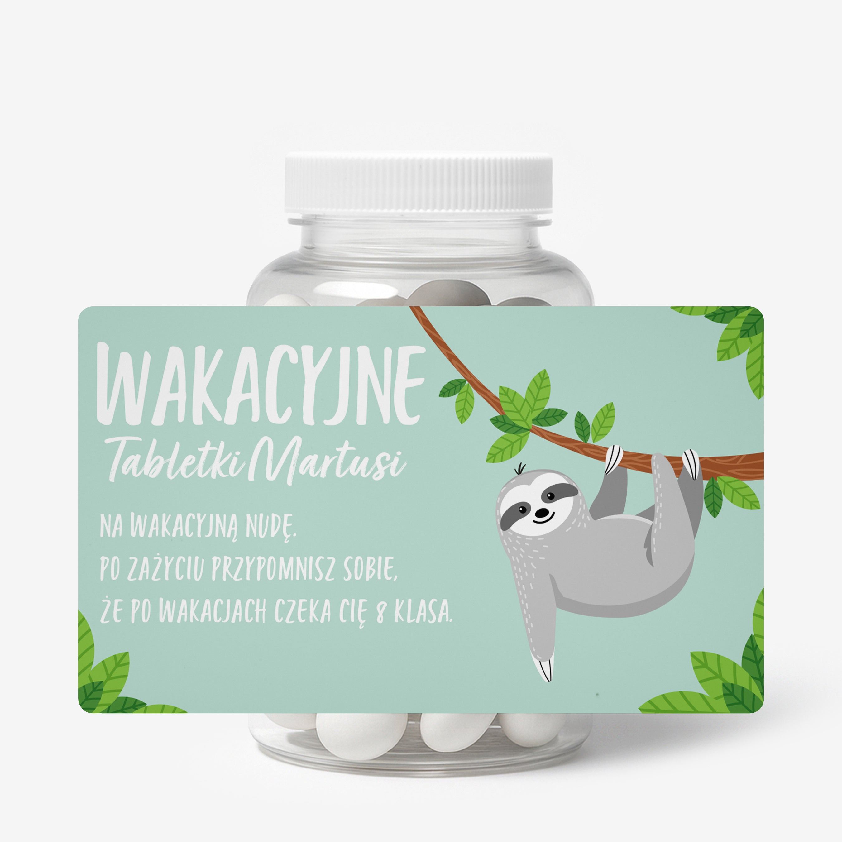 Zestaw cukierków miętowych z etykietą do personalizacji - prezent na koniec roku prezent dla ucznia cukierki