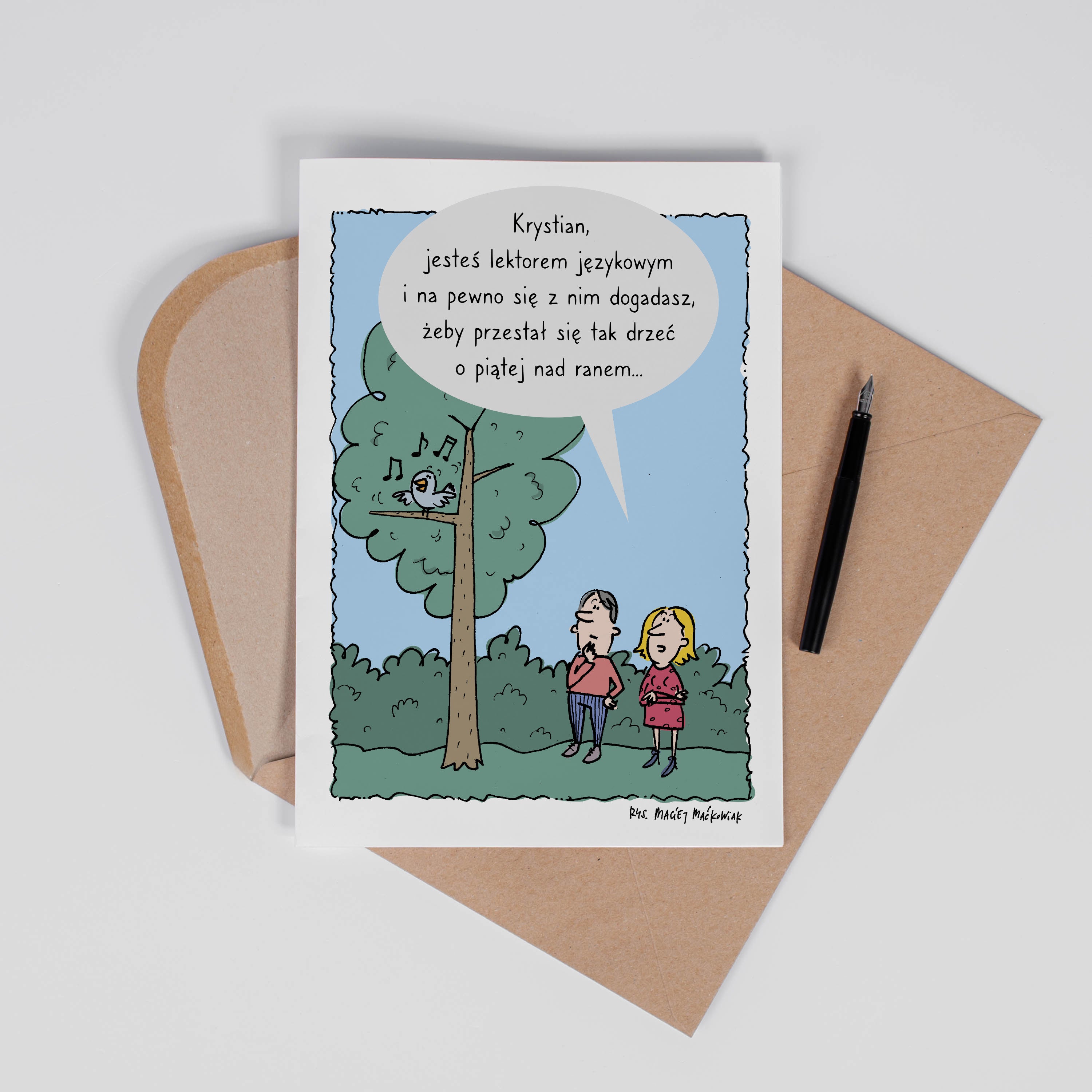 Kartka dla lektora językowego - personalizowana A4 prezent dla lektora