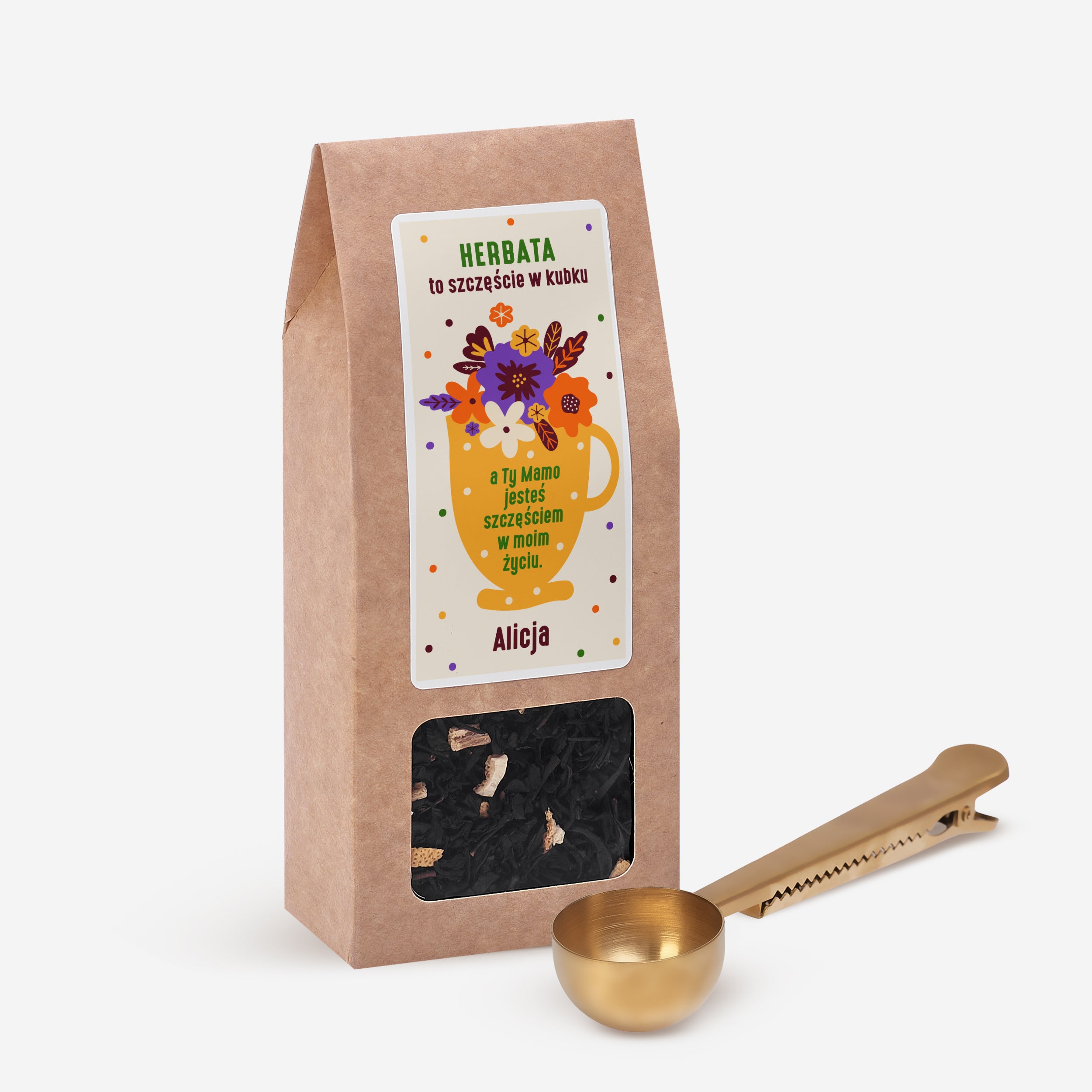 Herbata dla mamy - zestaw herbata sypana z łyżeczką