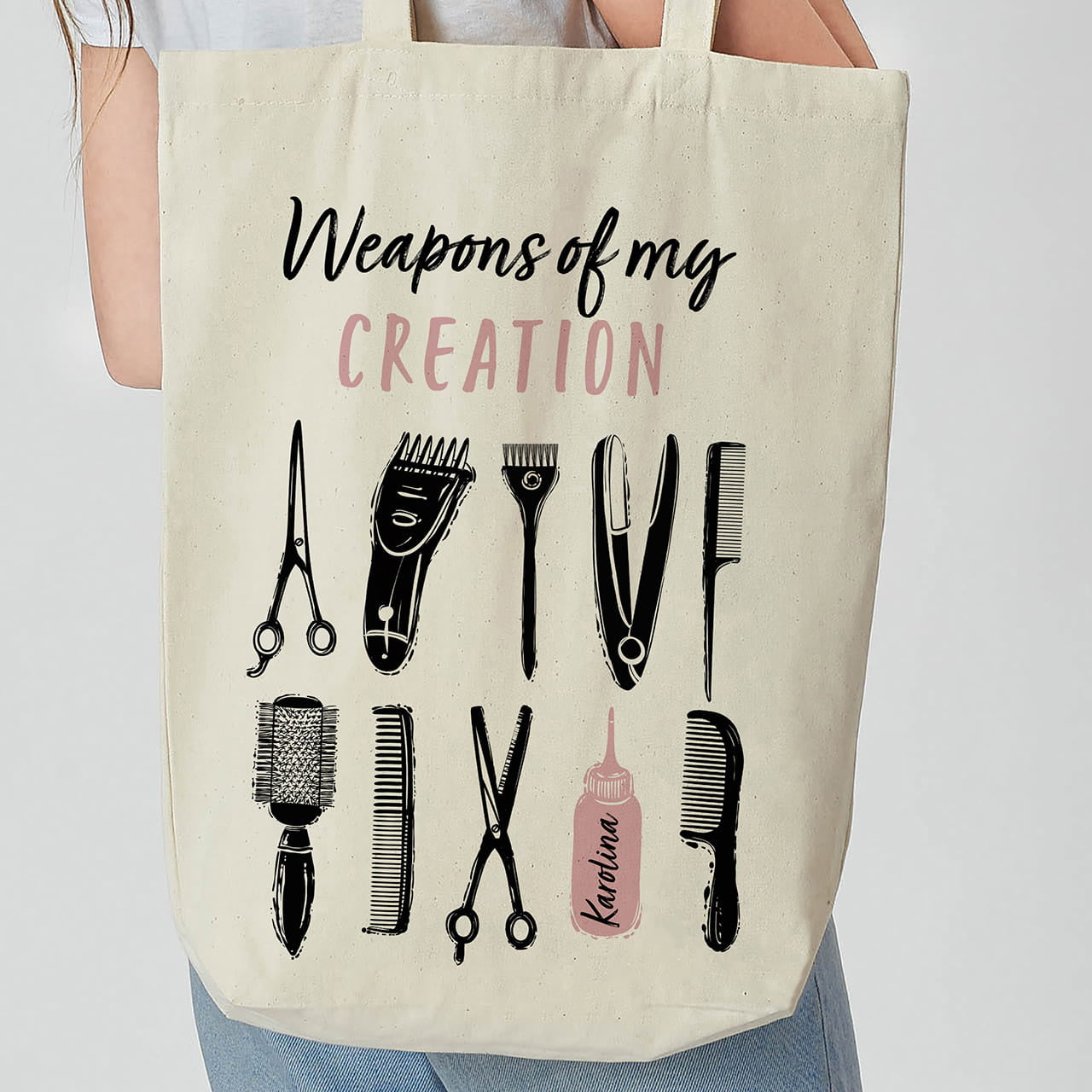 Torba z nadrukiem dla fryzjerki prezent dla fryzjerki bawełniana torba personalizowana torba