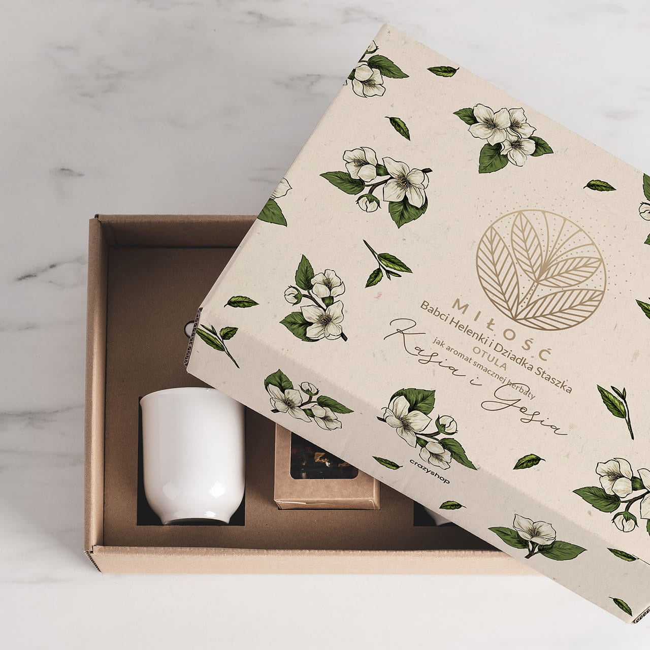 Personalizowany zestaw  herbaciany - prezent na Dzień Babci i Dziadka