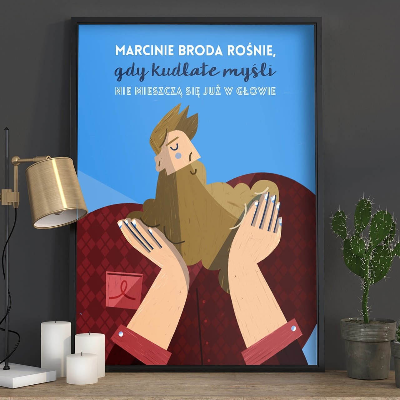 Personalizowany plakat dla brodacza prezent dla mężczyzny plakat personalizowany prezent dla brodacza