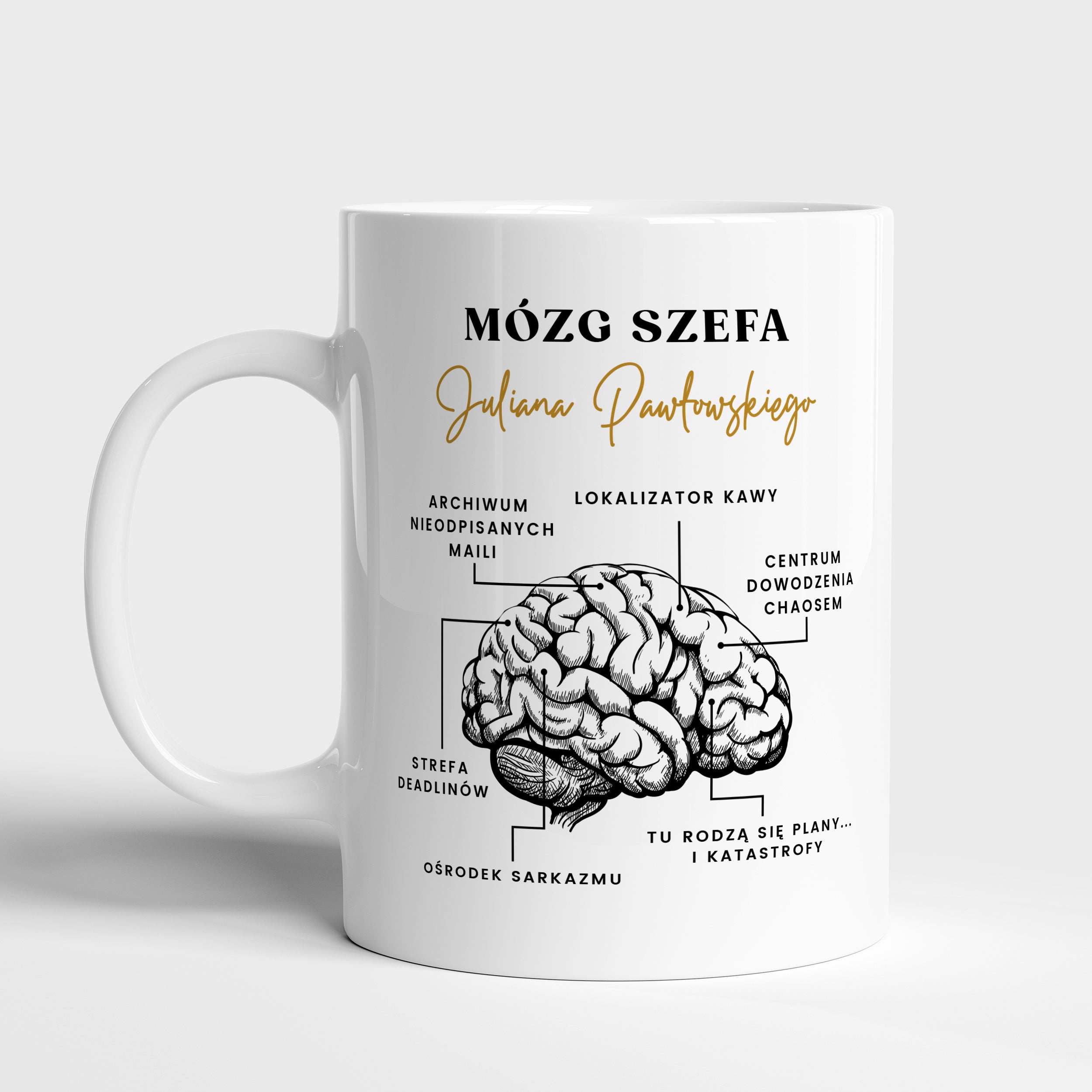 Zabawny kubek dla szefa – Mózg śmieszny kubek dla szefa upominek dla szefa