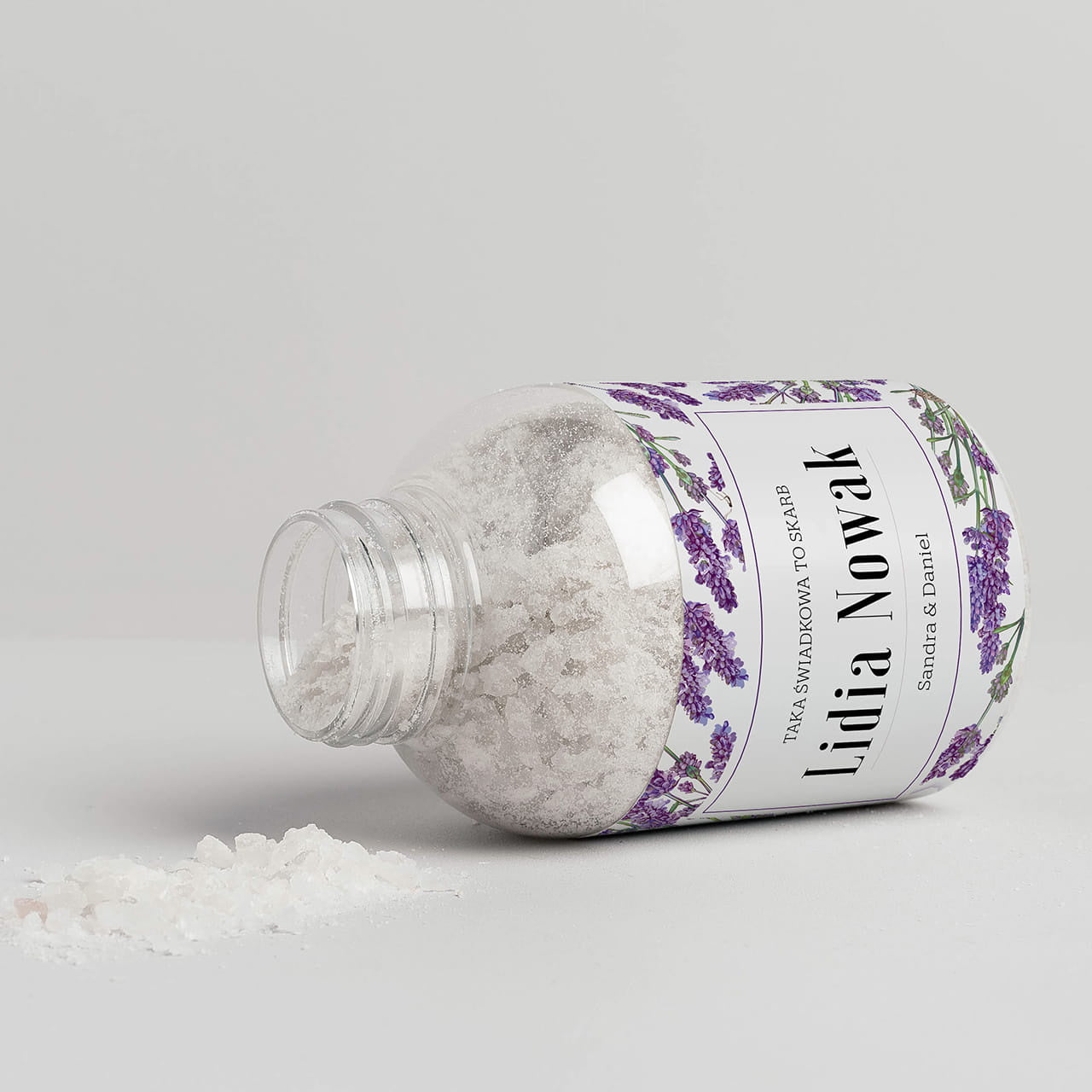 Sól do kąpieli z personalizowaną etykietą - upominek dla świadkowej podziękowanie dla świadkowej sól kąpielowa