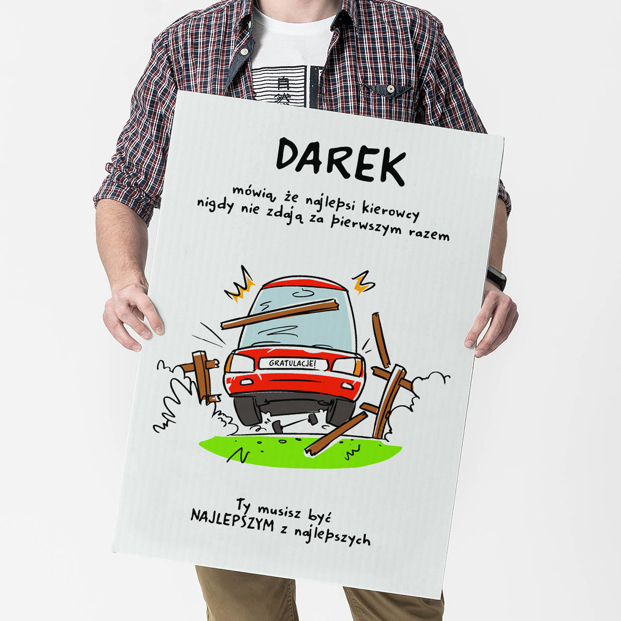 Kartka xxl za zdane prawo jazdy kartka gratulacyjna personalizowana kartka