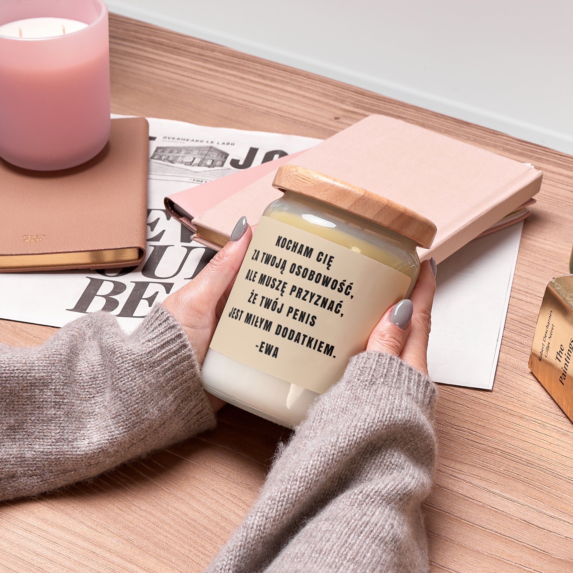 Śmieszna świeca personalizowana dla faceta - prezent na walentynki świeczka na walentynki