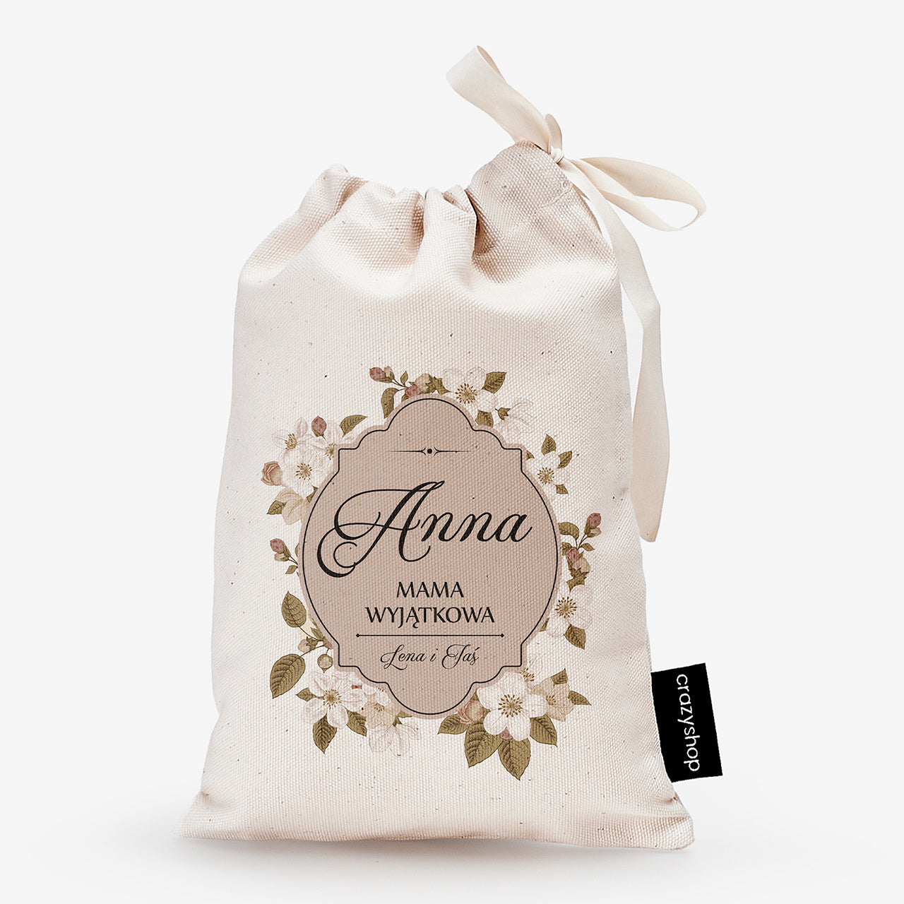 Kawa i czekolada w personalizowanym woreczku - prezent imieninowy dla mamy prezent na imieniny dla mamy