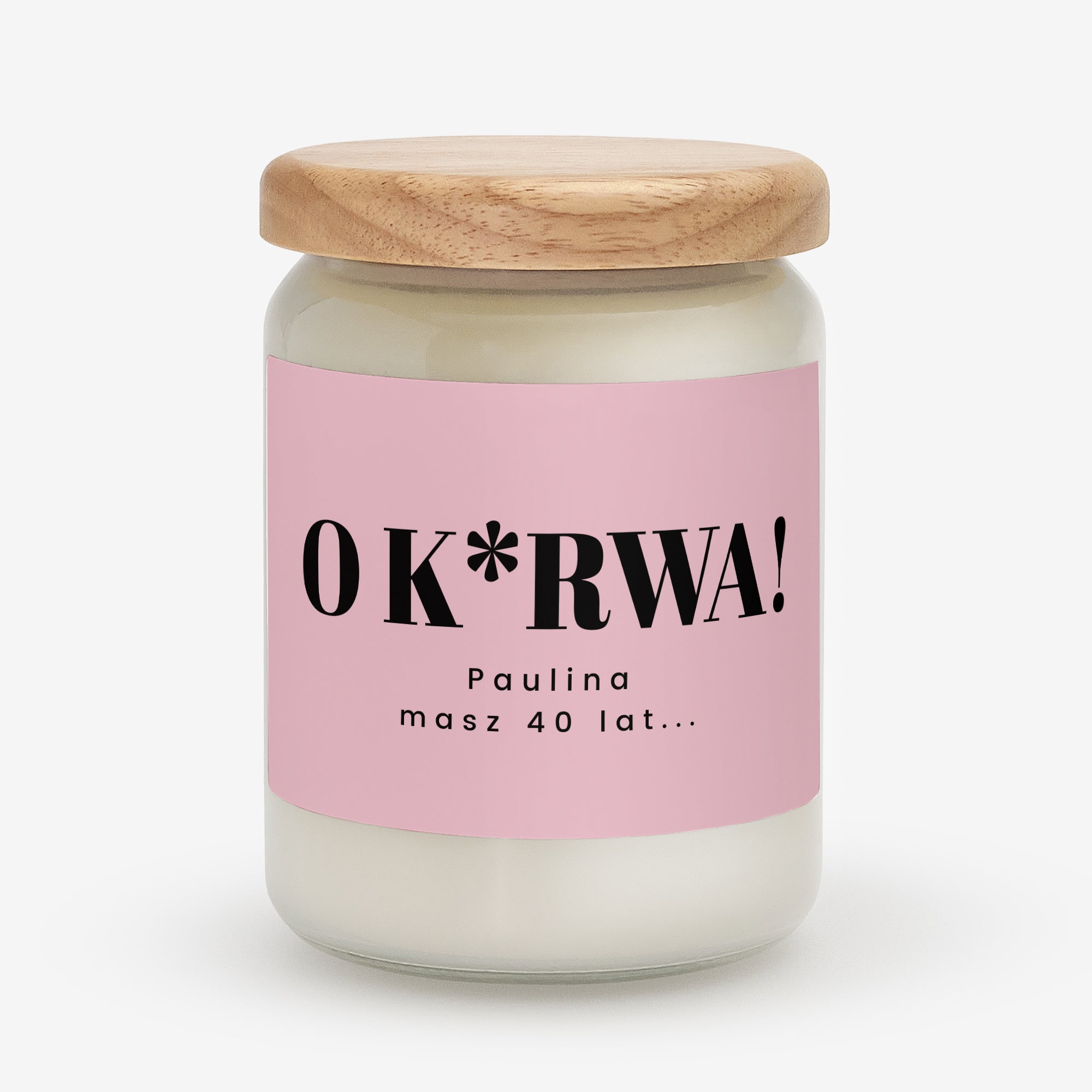 Personalizowana świeczka ze śmiesznym nadrukiem na urodziny dla niej